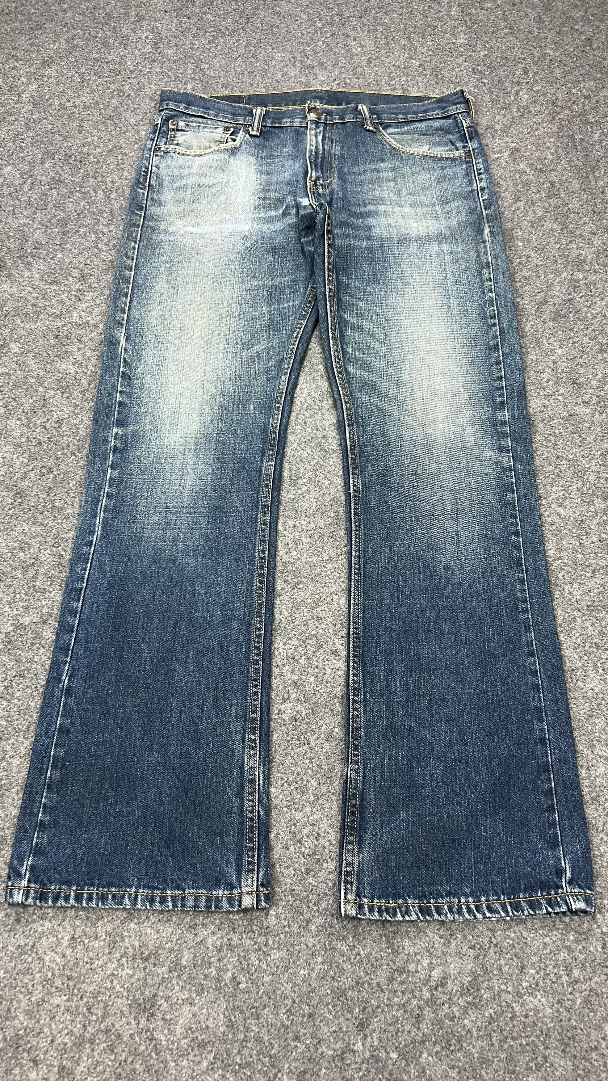 image of Jean x Levis Vintage Distressed Bootcut Levis 527 Vintage in Blue, Men's (Size 35)