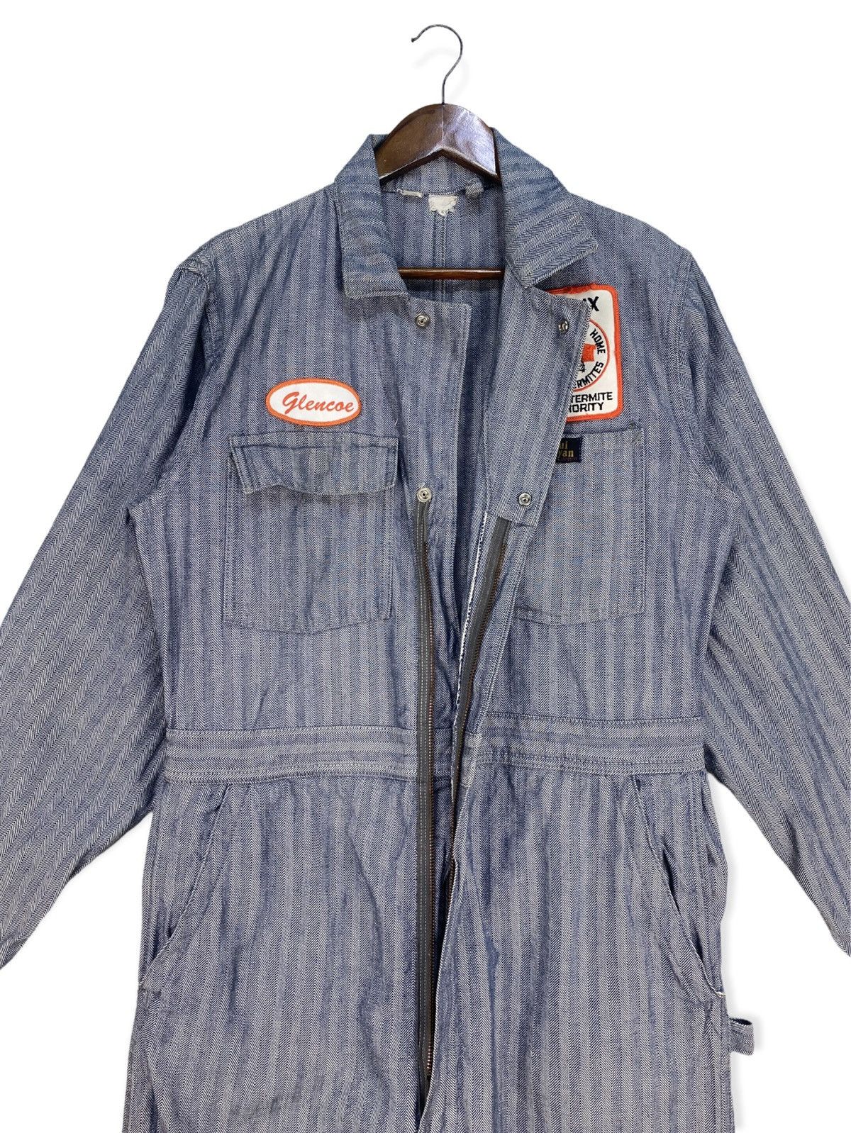 Vintage Vintage 70s Paul Bunyan Denim Herringbone Work Jumpsuit Size US M / EU 48-50 / 2 - 3 Thumbnail