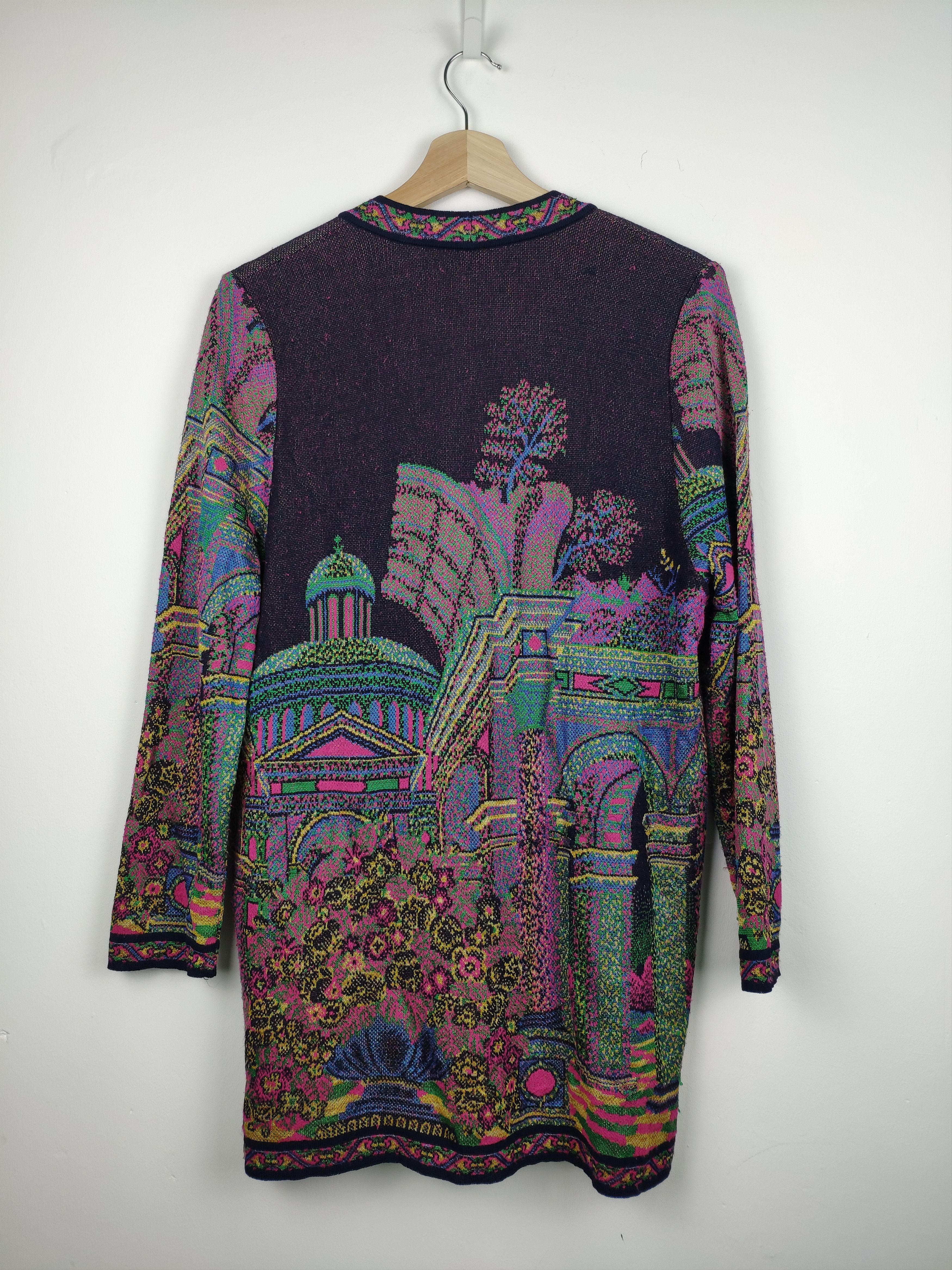 Japanese Brand × Vintage Vintage Knit Cardigan Fullprint Castleberry Size US M / EU 48-50 / 2 - 9 Thumbnail