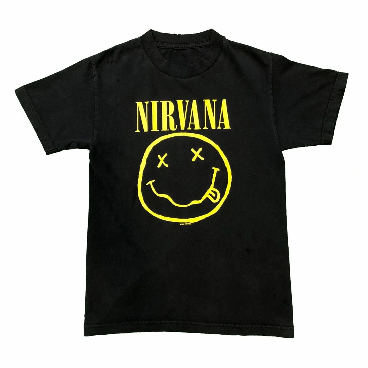 Vintage 1992 Nirvana Shirt Kurt Cobain Smiley Face Band Tee