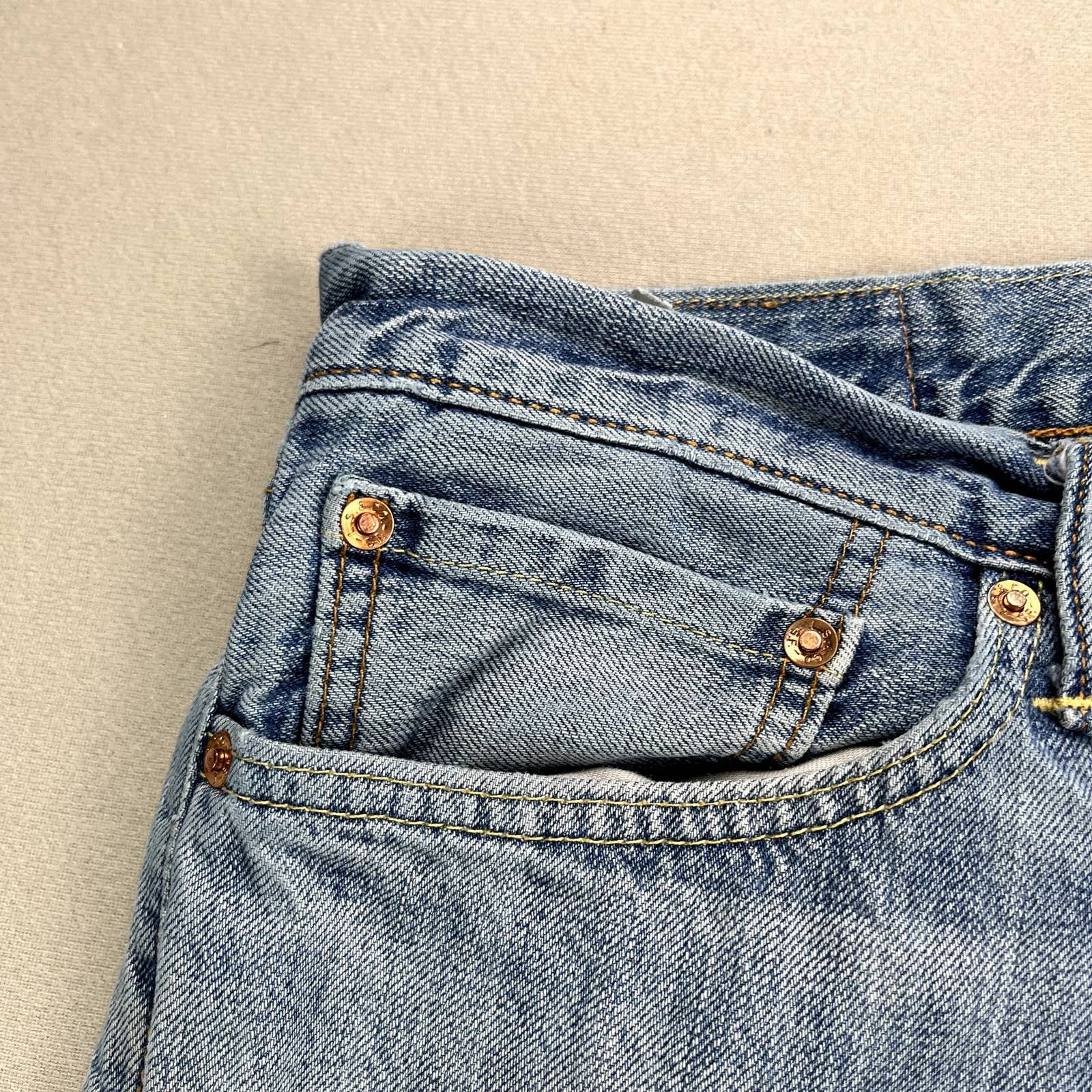 Levi's Levis 504 Jeans Mens 36x30 Blue Denim Regular Straight Fit Size US 36 / EU 52 - 6 Thumbnail