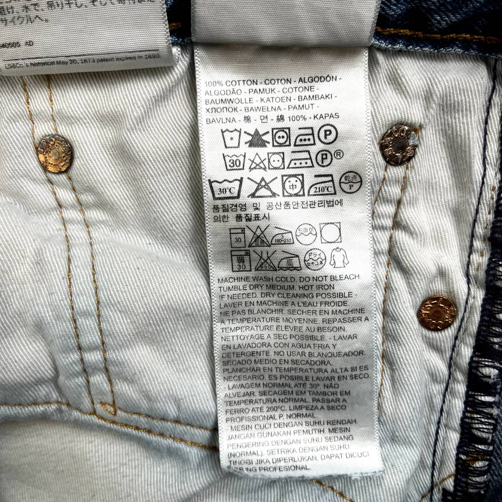 Levi's Levis 504 Jeans Mens 36x30 Blue Denim Regular Straight Fit Size US 36 / EU 52 - 7 Thumbnail