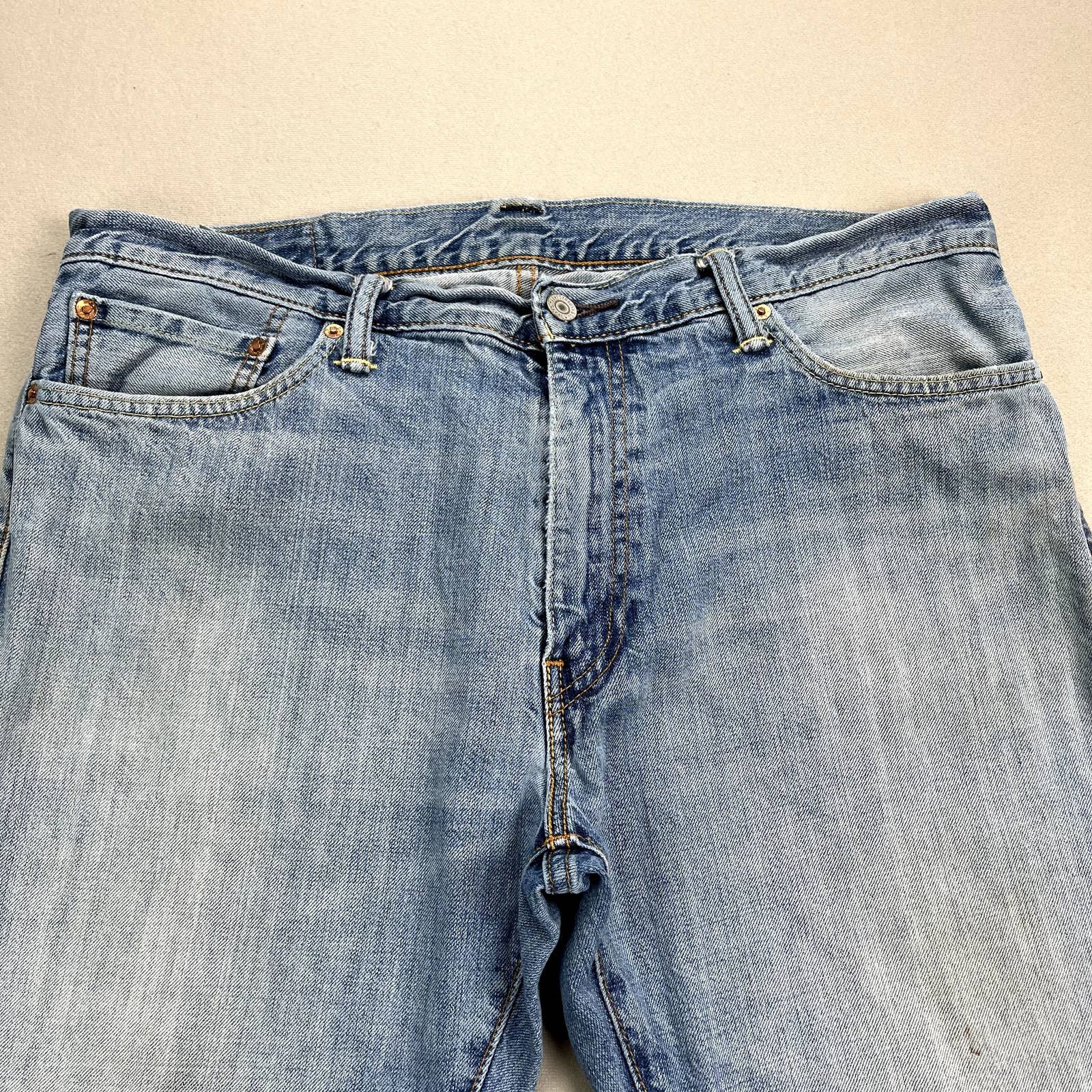 Levi's Levis 504 Jeans Mens 36x30 Blue Denim Regular Straight Fit Size US 36 / EU 52 - 5 Thumbnail