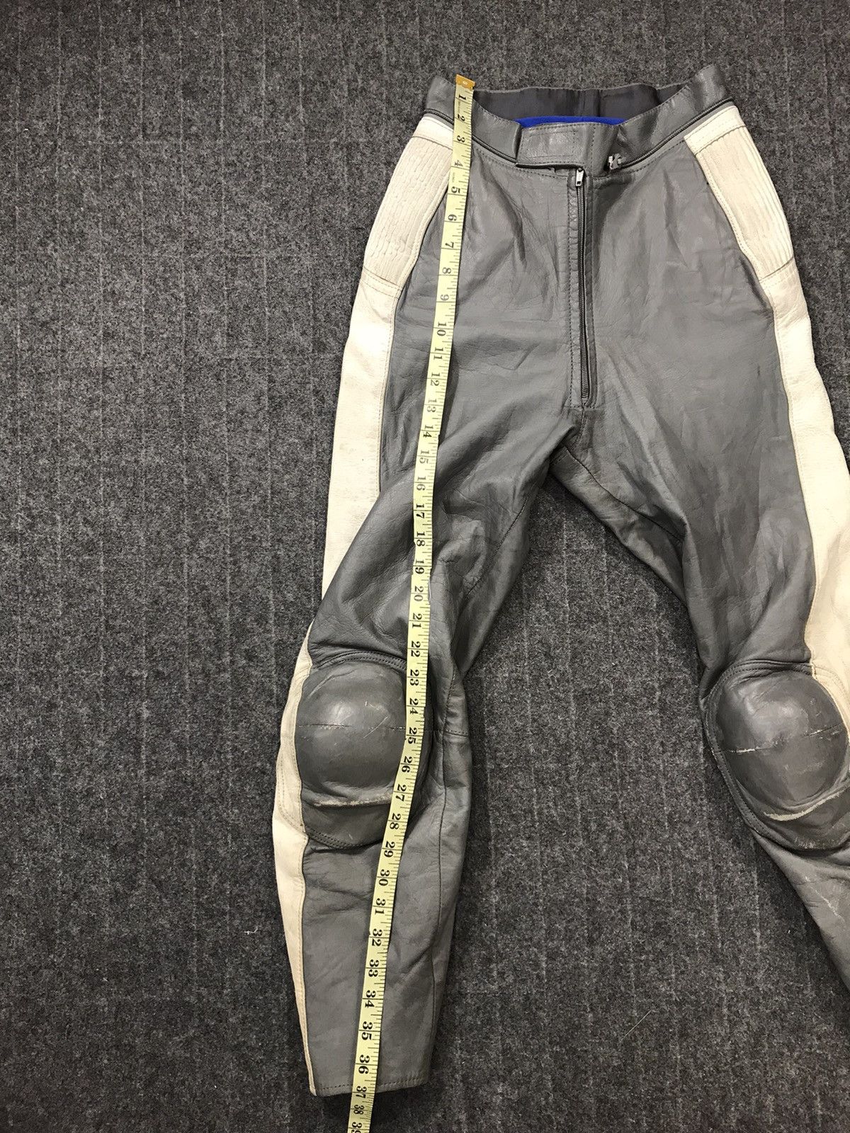 Genuine Leather × Vintage Top Rider Motorcycle Racing Leather Suit Pant With Guard Size US 26 / EU 42 - 7 Thumbnail