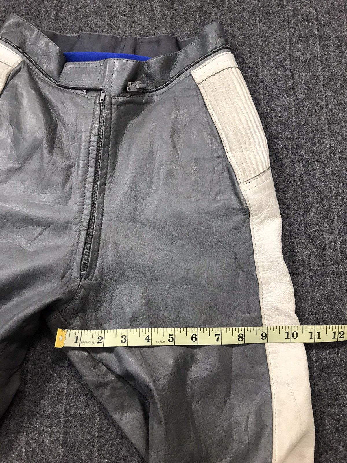 Genuine Leather × Vintage Top Rider Motorcycle Racing Leather Suit Pant With Guard Size US 26 / EU 42 - 9 Thumbnail