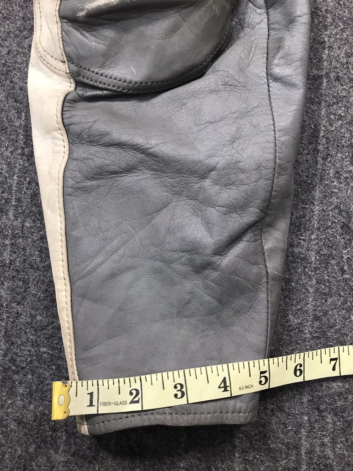Genuine Leather × Vintage Top Rider Motorcycle Racing Leather Suit Pant With Guard Size US 26 / EU 42 - 10 Thumbnail