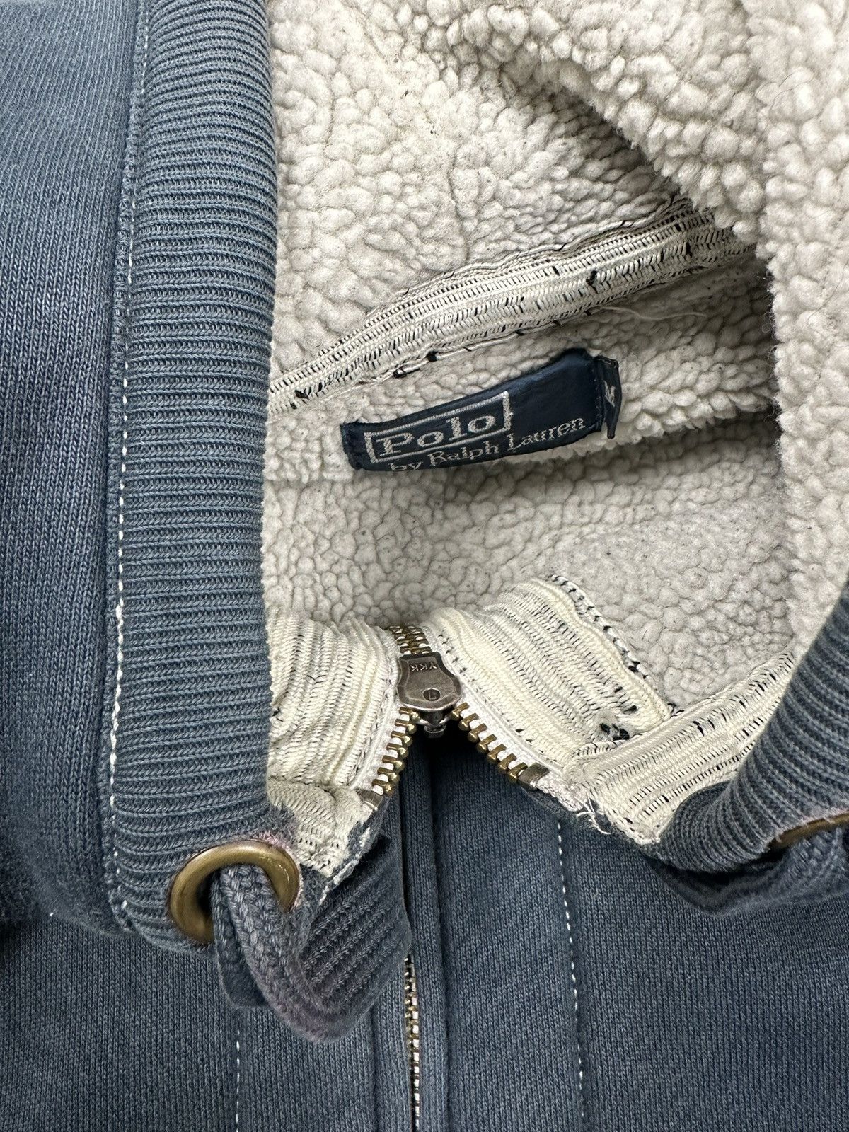 Polo Ralph Lauren × Vintage Vintage 90s Polo Ralph Lauren Sherpa Fleece Hoodie Zip zip Size US M / EU 48-50 / 2 - 11 Thumbnail