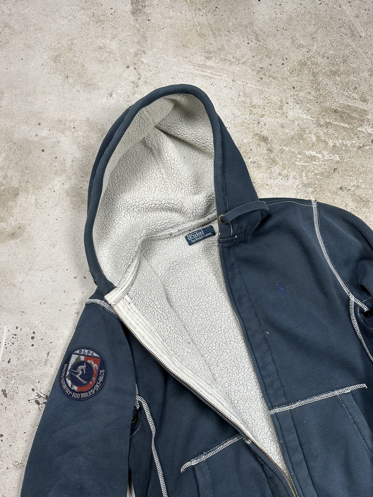 Polo Ralph Lauren × Vintage Vintage 90s Polo Ralph Lauren Sherpa Fleece Hoodie Zip zip Size US M / EU 48-50 / 2 - 17 Thumbnail
