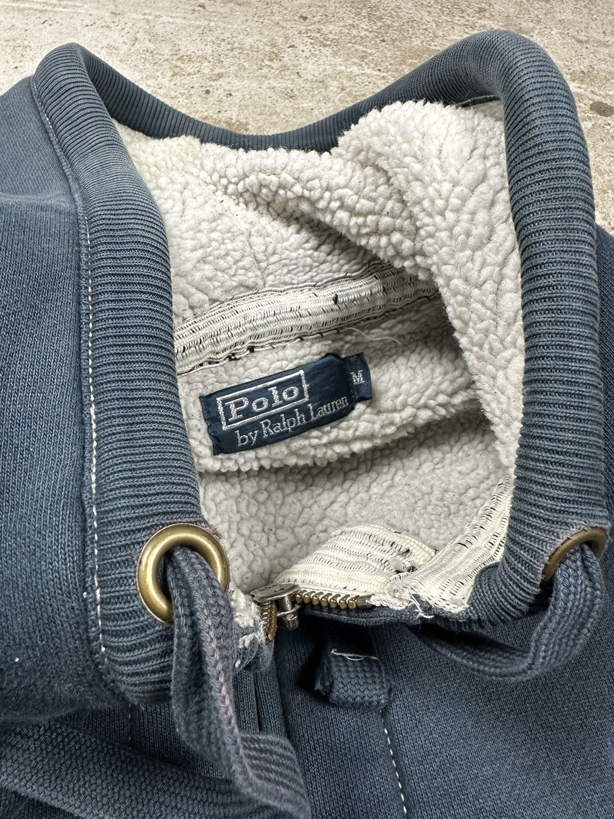 Polo Ralph Lauren × Vintage Vintage 90s Polo Ralph Lauren Sherpa Fleece Hoodie Zip zip Size US M / EU 48-50 / 2 - 9 Thumbnail