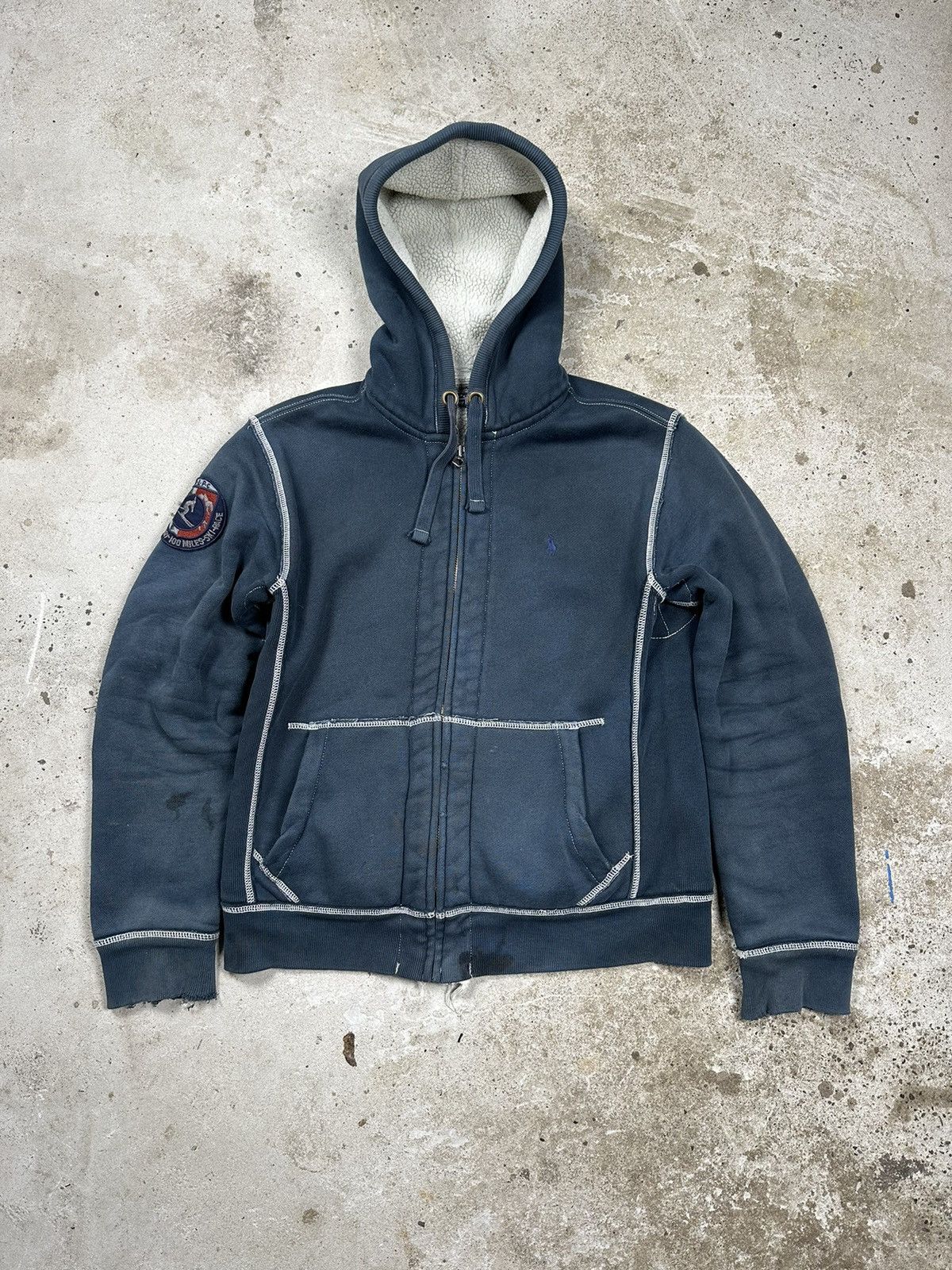 Polo Ralph Lauren × Vintage Vintage 90s Polo Ralph Lauren Sherpa Fleece Hoodie Zip zip Size US M / EU 48-50 / 2 - 1 Thumbnail