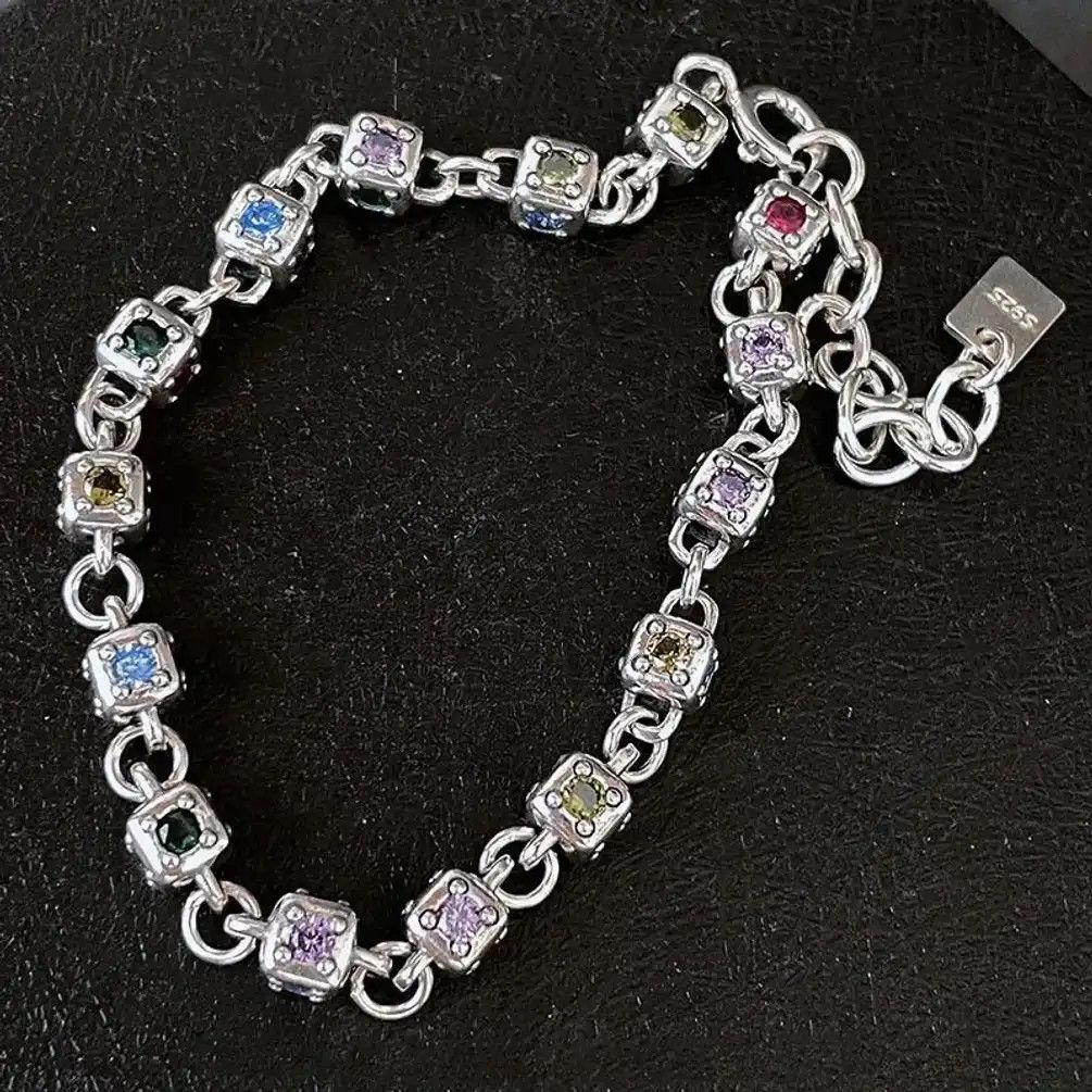 Jewelry Multicolor Zircons Chain Bracelet Size ONE SIZE - 1 Thumbnail