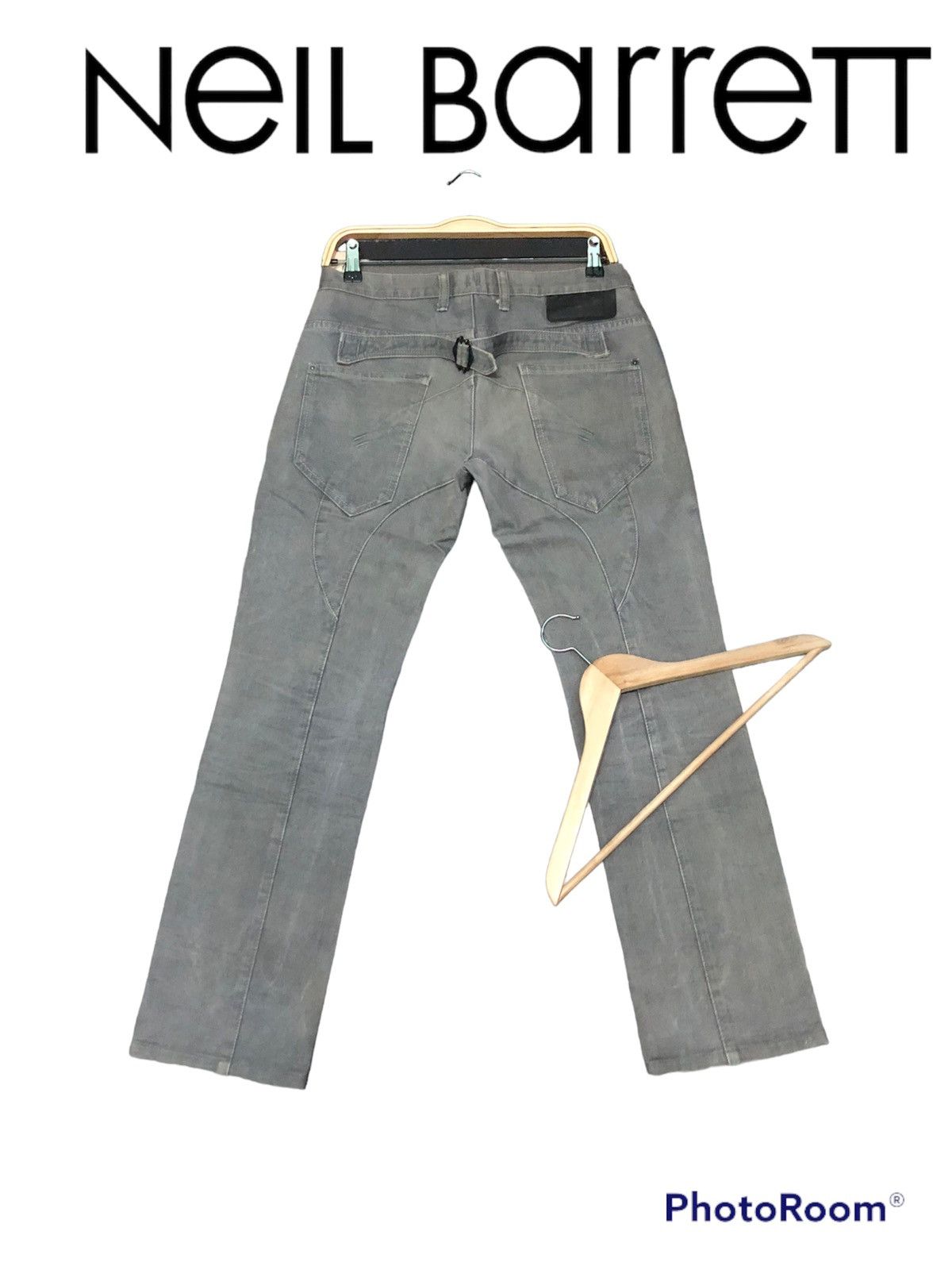 Designer × Neil Barrett × Vintage VINTAGE NEIL BARRET BUCKLE BACK DISTRESSED DENIM JEANS Size US 30 / EU 46 - 1 Thumbnail