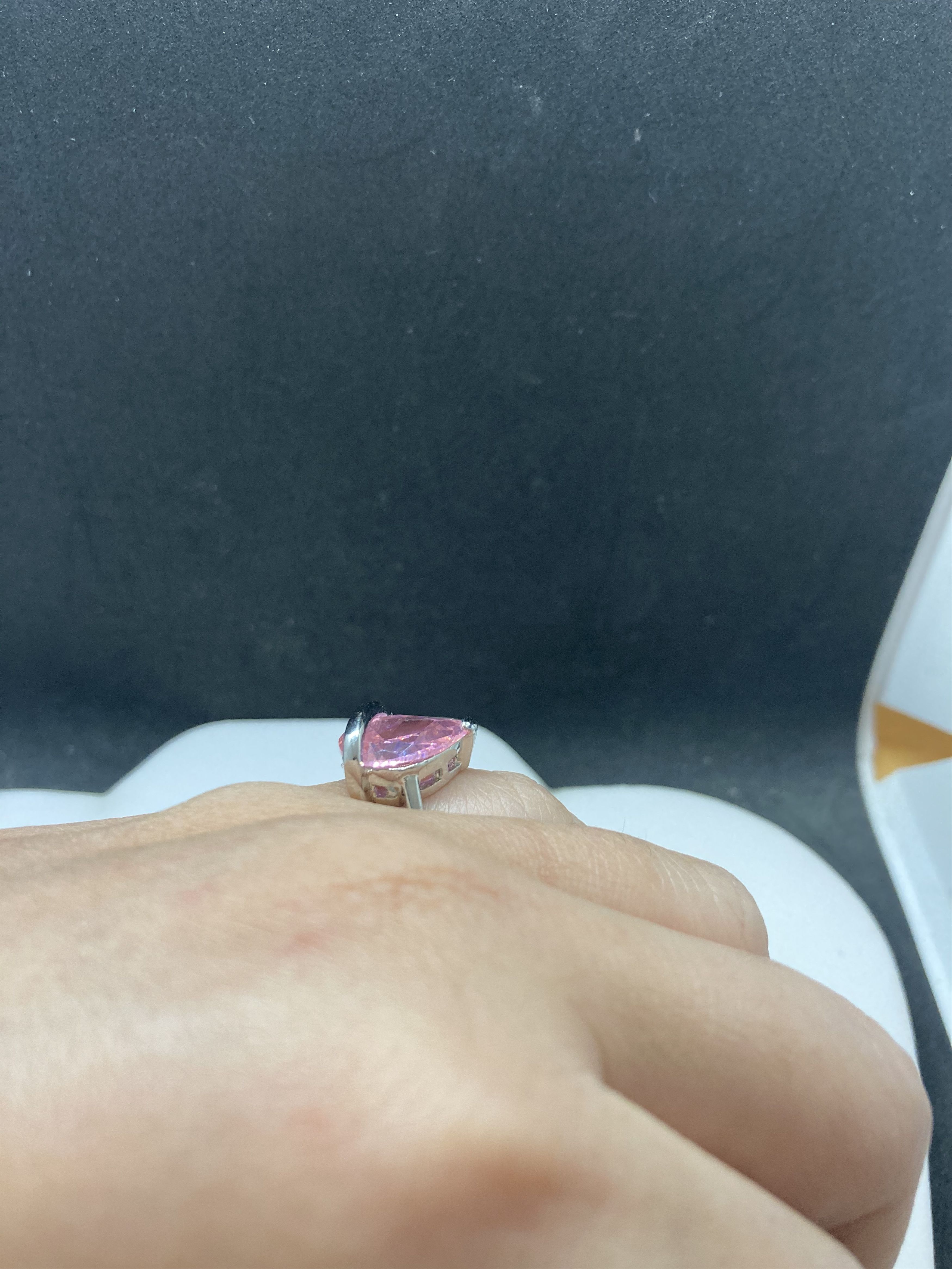 Jewelry Pink CZ Tibetan Silver Ring - Size 6.75 Size ONE SIZE - 4 Thumbnail