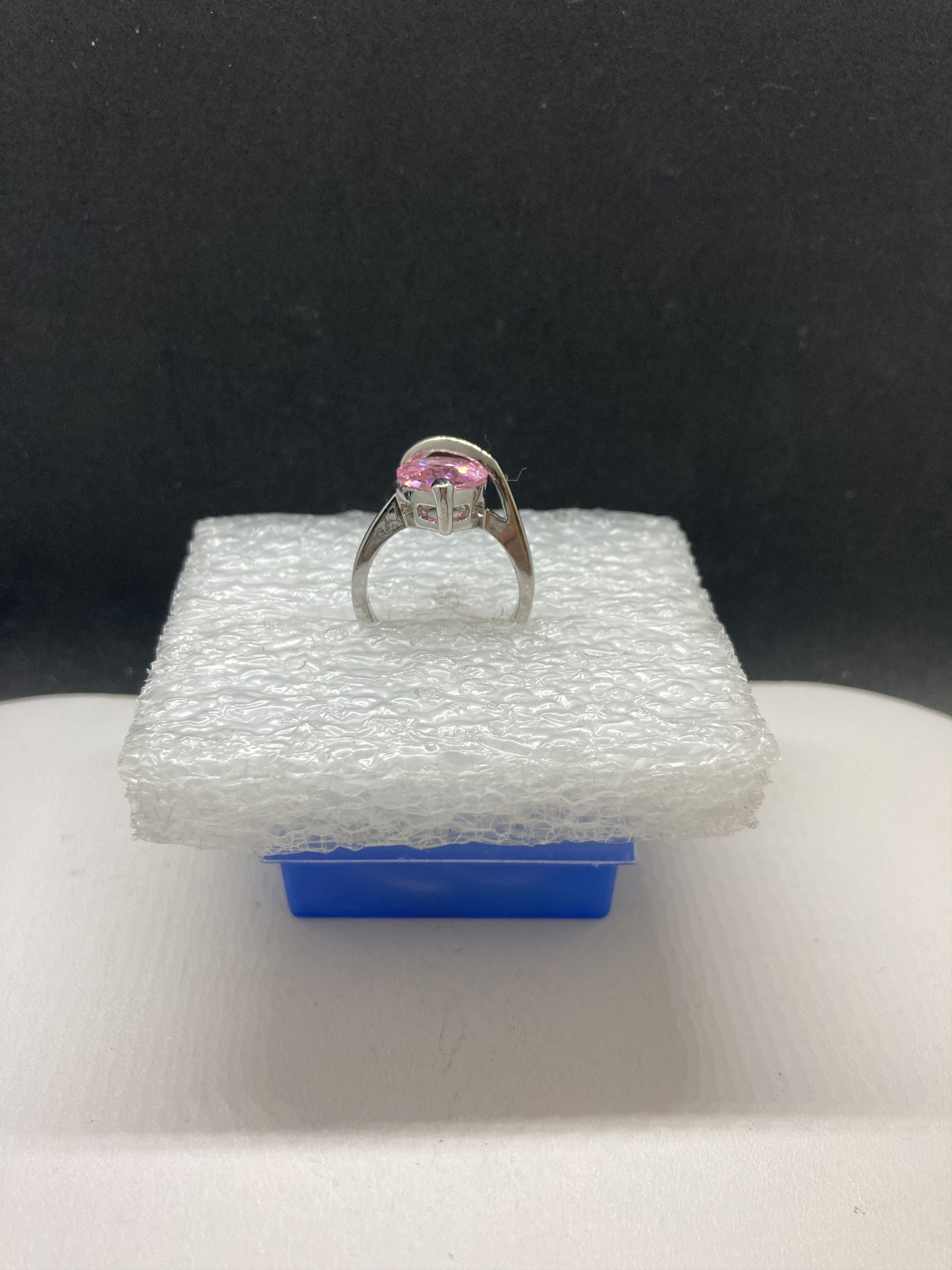 Jewelry Pink CZ Tibetan Silver Ring - Size 6.75 Size ONE SIZE - 2 Thumbnail