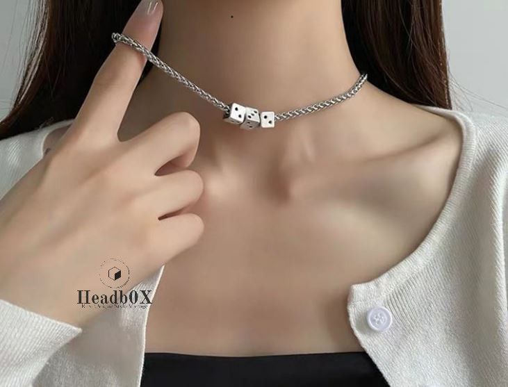 Jewelry Retro Geometric Trend Dice Twisted Chain Necklace Size ONE SIZE - 2 Thumbnail