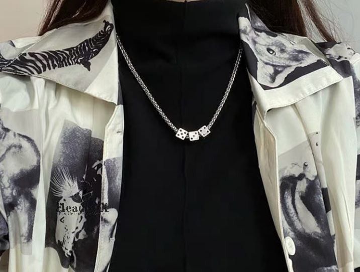 Jewelry Retro Geometric Trend Dice Twisted Chain Necklace Size ONE SIZE - 1 Thumbnail