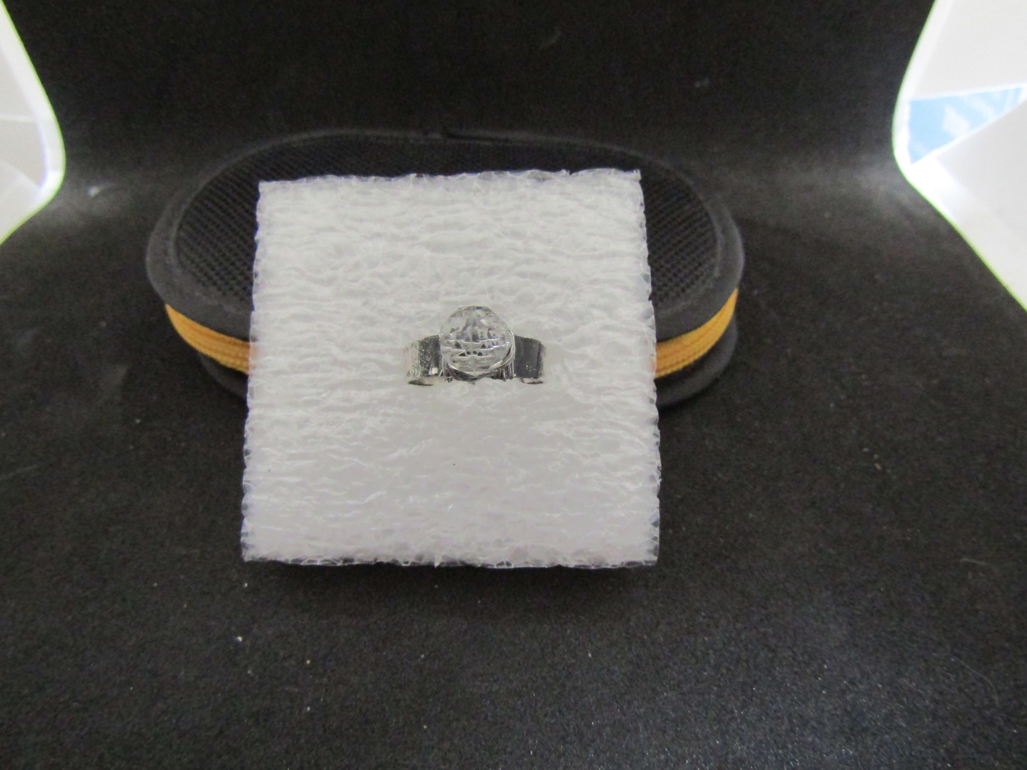 Handmade Clear Crystal Bead Tibetan Silver Ring - Size 5.75 Size ONE SIZE - 1 Thumbnail