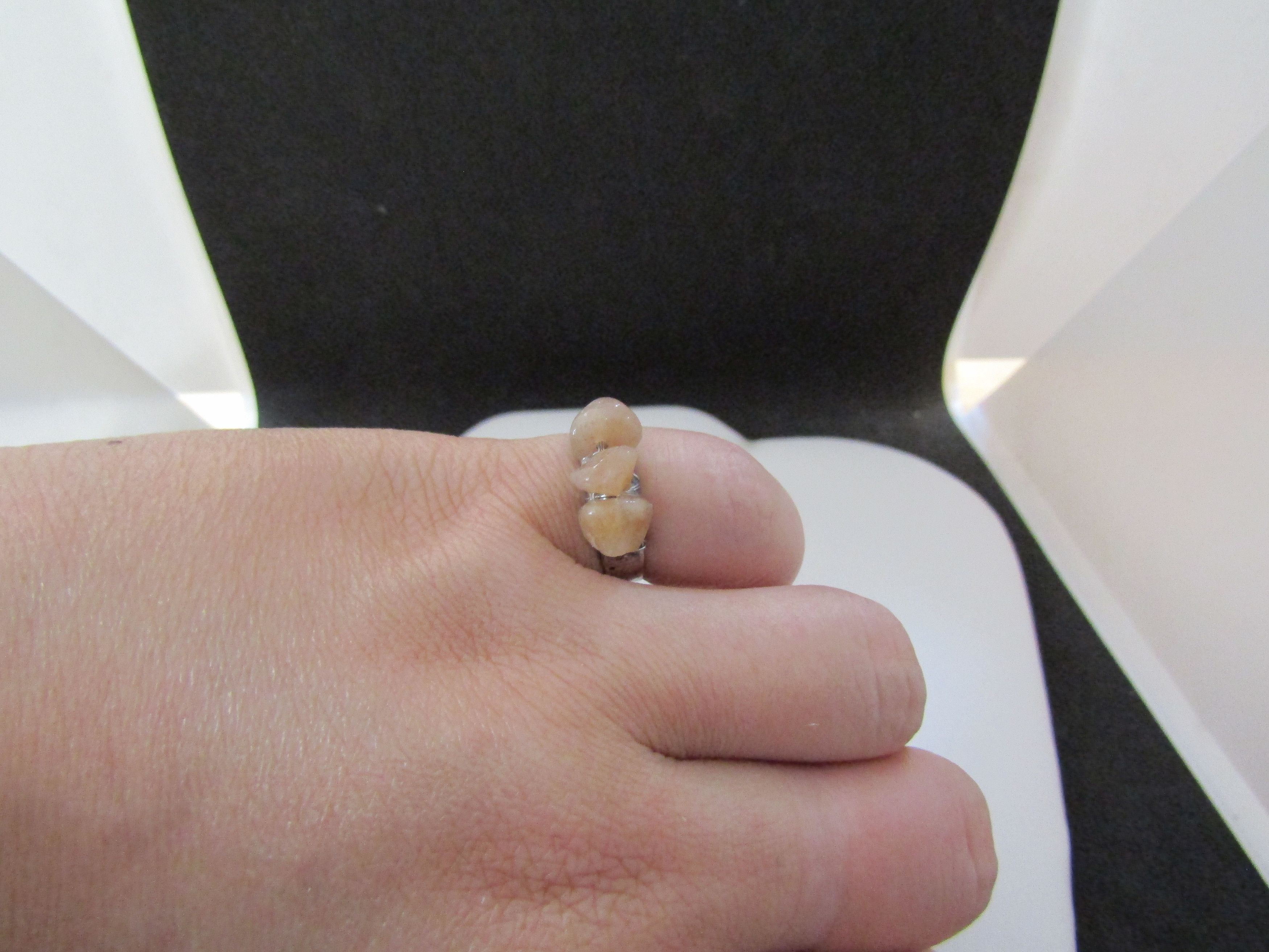 Handmade Orange Quartz Tibetan Silver Ring - Size 5.75 Size ONE SIZE - 4 Thumbnail