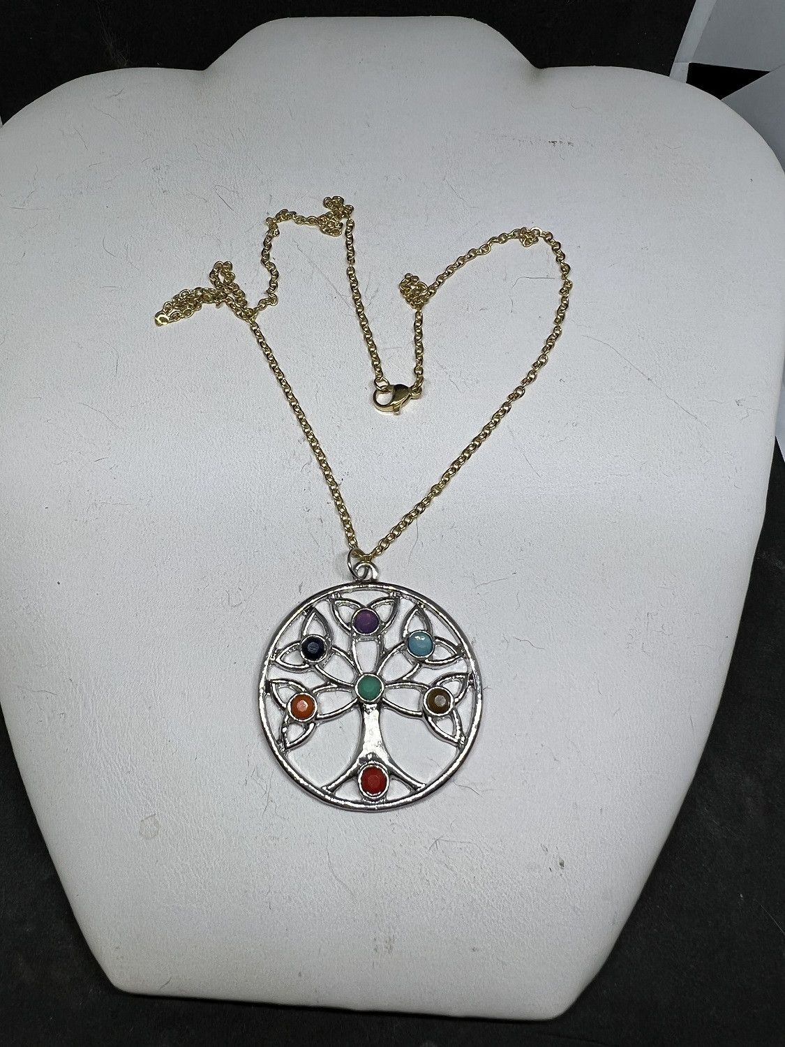Handmade Tree of Life Gold Chain Necklace Size ONE SIZE - 4 Thumbnail