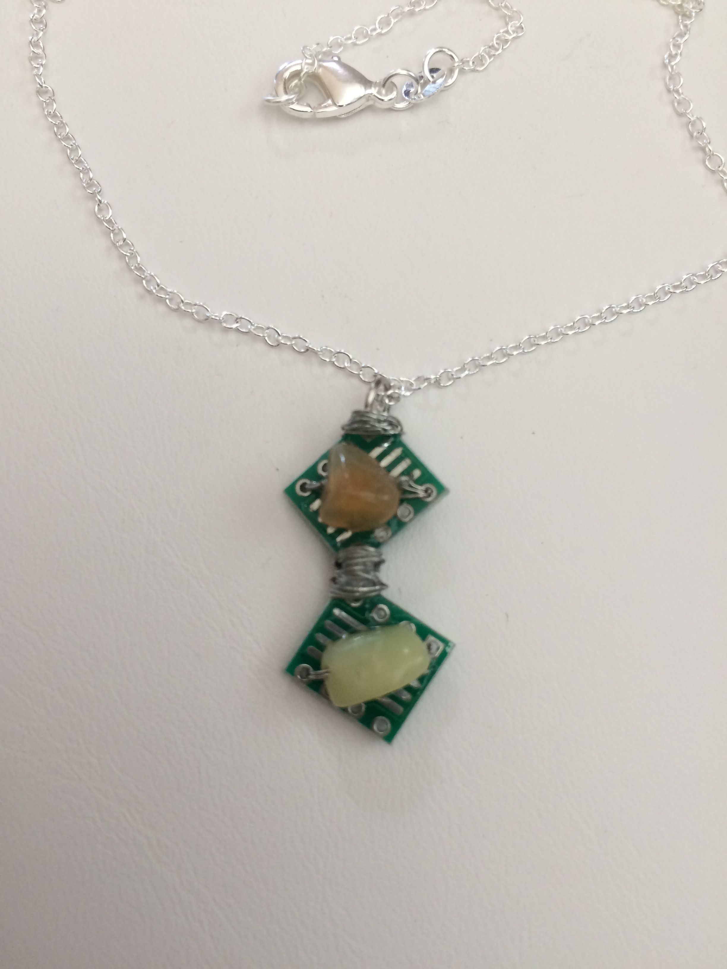 Handmade IC Board Chain Necklace with quartz Size ONE SIZE - 3 Thumbnail