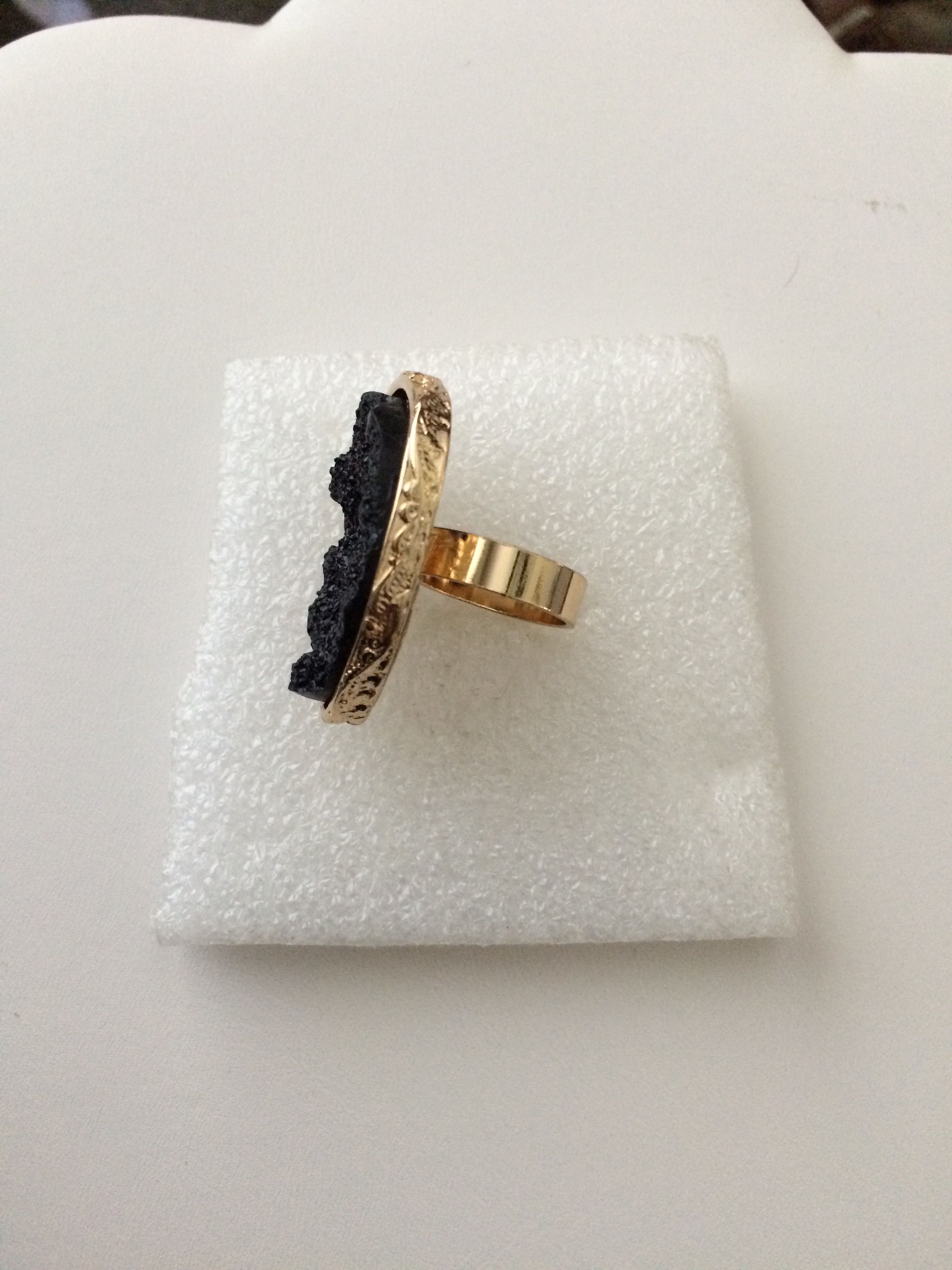 Jewelry Black sandstone ring - size 6 Size ONE SIZE - 2 Thumbnail