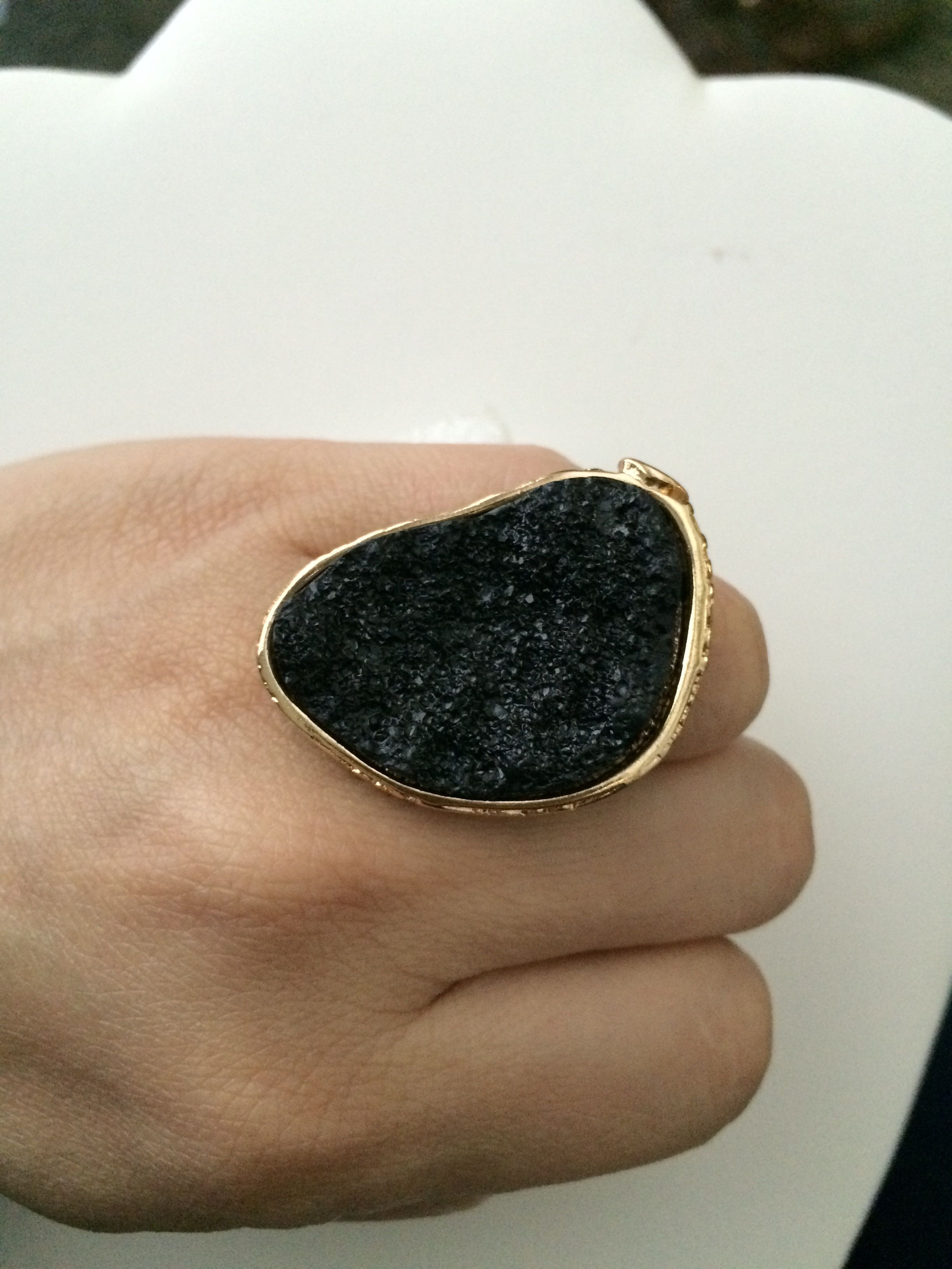 Jewelry Black sandstone ring - size 6 Size ONE SIZE - 3 Thumbnail