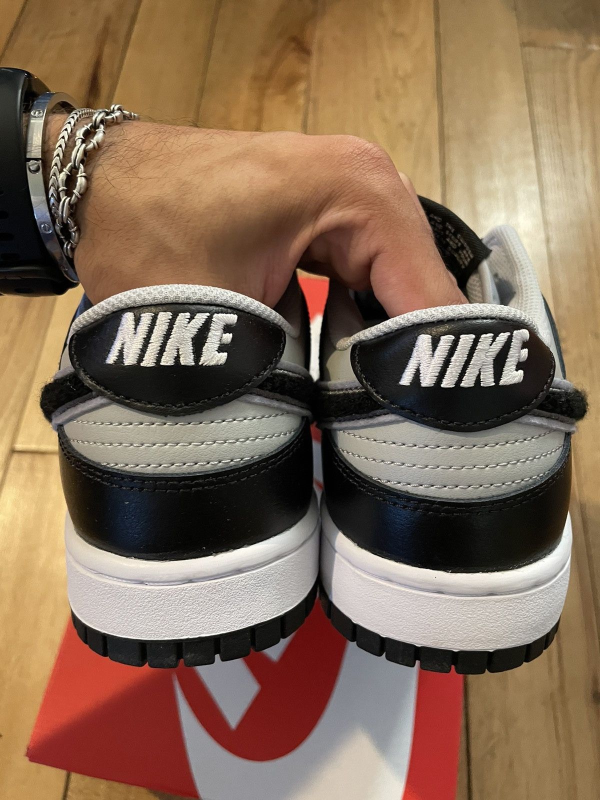 Nike Nike Dunk Low Chenille Swoosh Black Grey Size US 9 / EU 42 - 11 Thumbnail