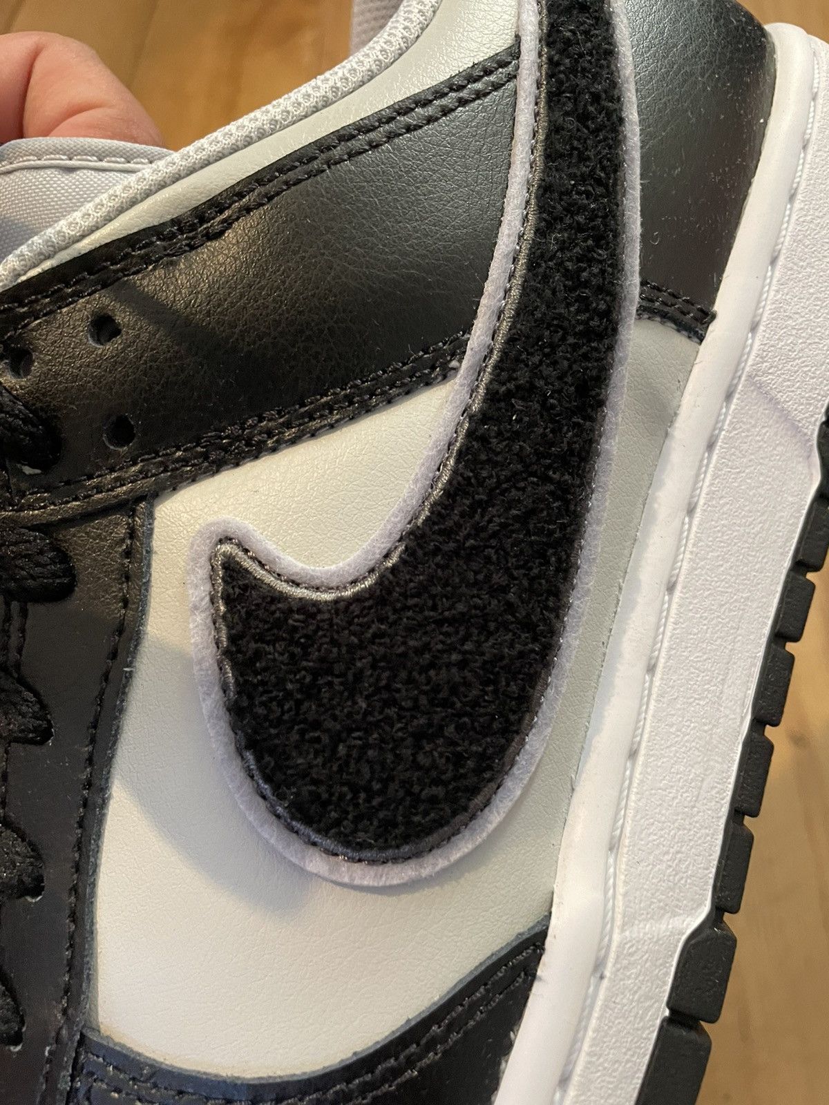 Nike Nike Dunk Low Chenille Swoosh Black Grey Size US 9 / EU 42 - 8 Thumbnail