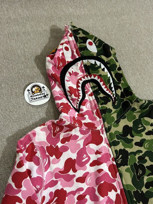 Bape ABC Camo Split Half Shark Full Zip Hoodie | Grailed