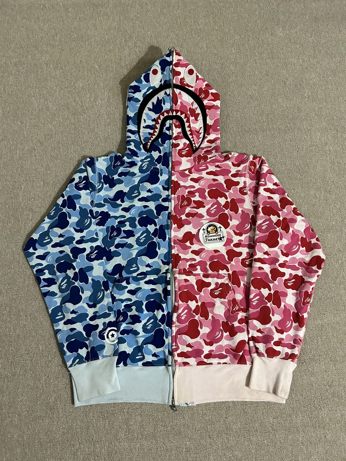 Bape abc shark online full zip hoodie pink