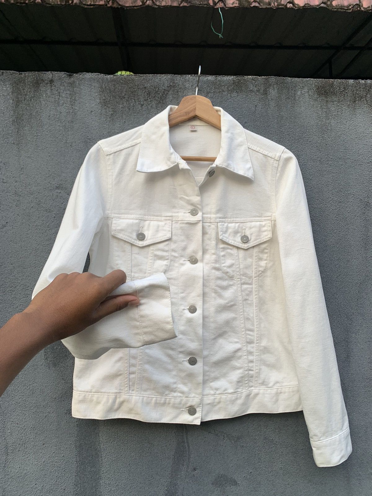 Uniqlo 👹Uniqlo White Trucker Jacket Size US XS / EU 42 / 0 - 10 Thumbnail