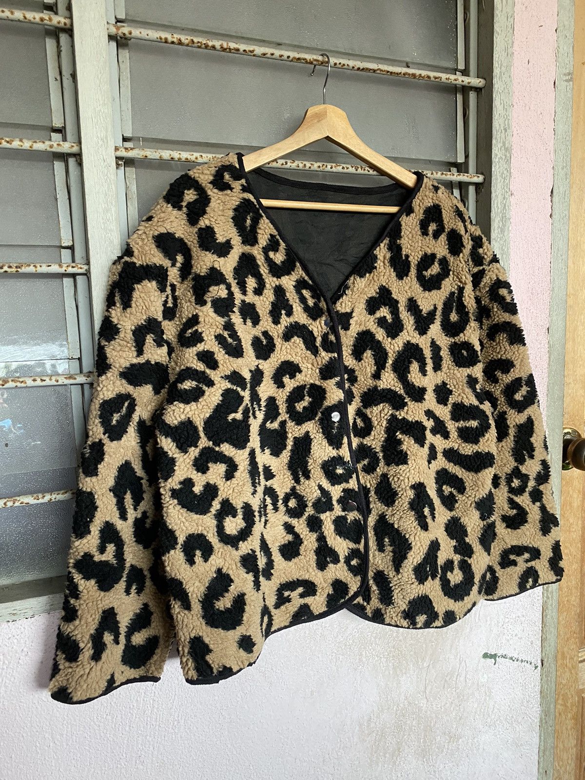 Seditionaries Japanese Brand Deep Pile Leopard Cardigan Size XL / US 12-14 / IT 48-50 - 4 Thumbnail