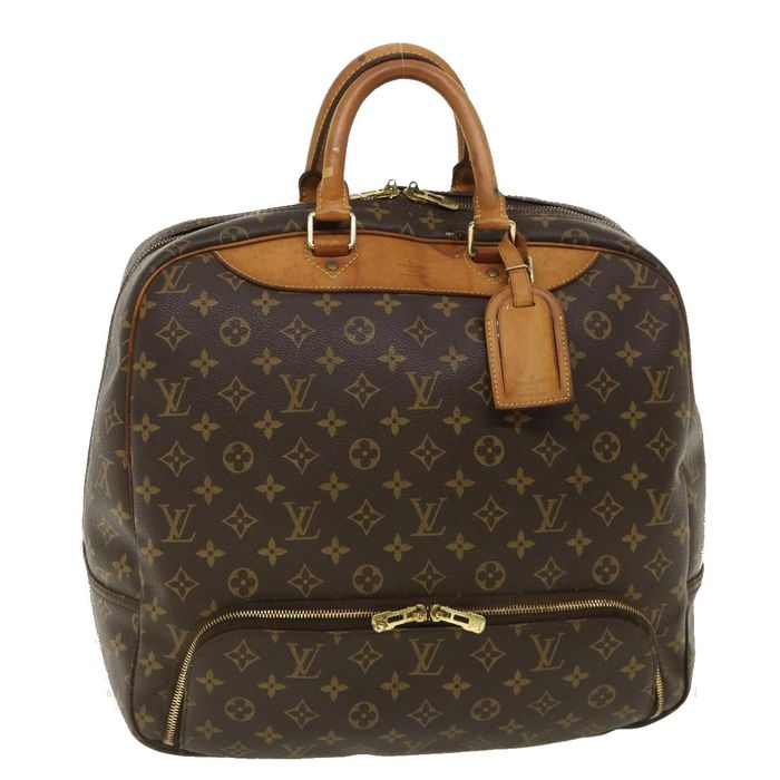 $700 Louis Vuitton Monogram Canvas Logo Brown Leather LV Eva