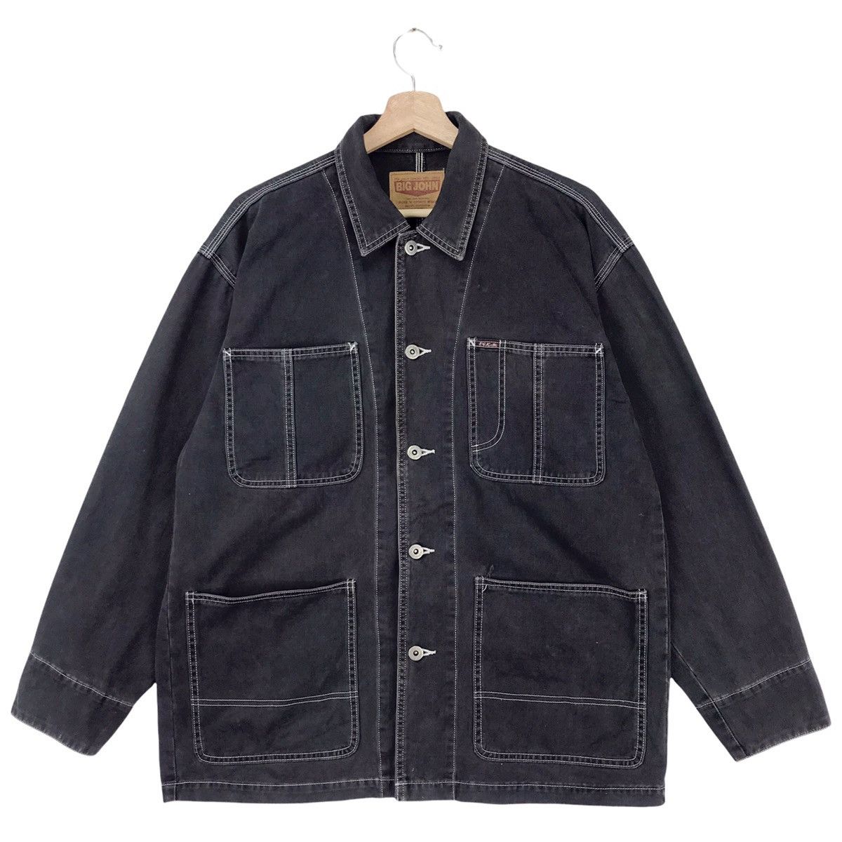 Big John × Vintage Big John Worker Denim Chore Jacket Size US L / EU 52-54 / 3 - 1 Thumbnail