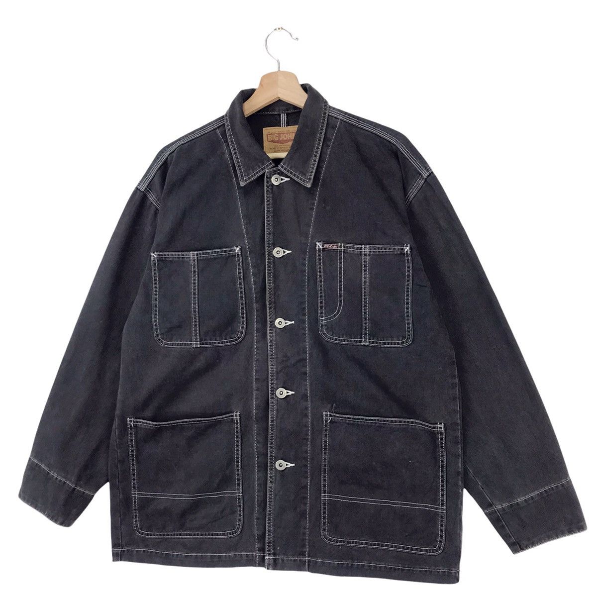 Big John × Vintage Big John Worker Denim Chore Jacket Size US L / EU 52-54 / 3 - 2 Thumbnail