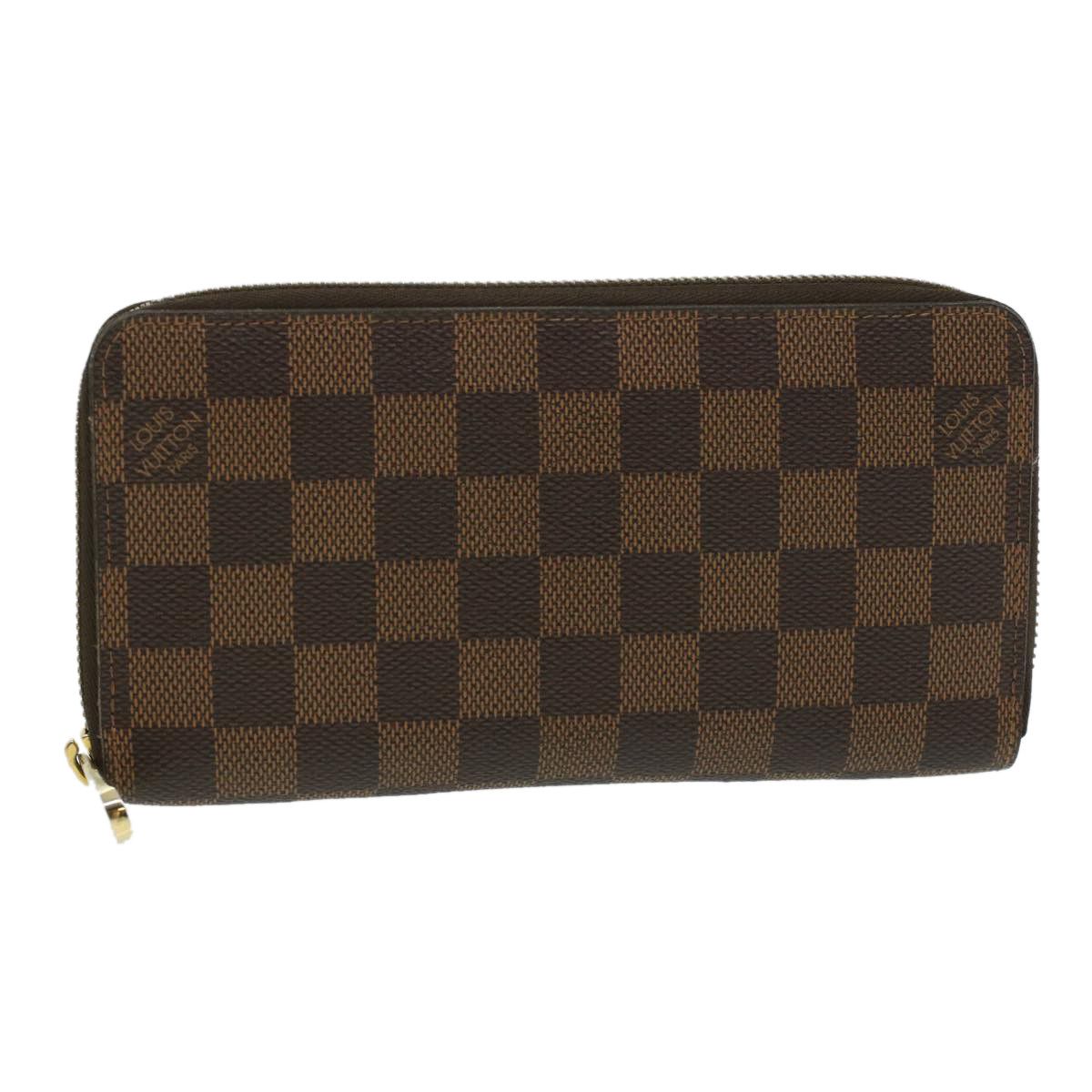 LOUIS VUITTON Auth Damier Zippy Wallet Zippy Wallet N41661 Unisex Long