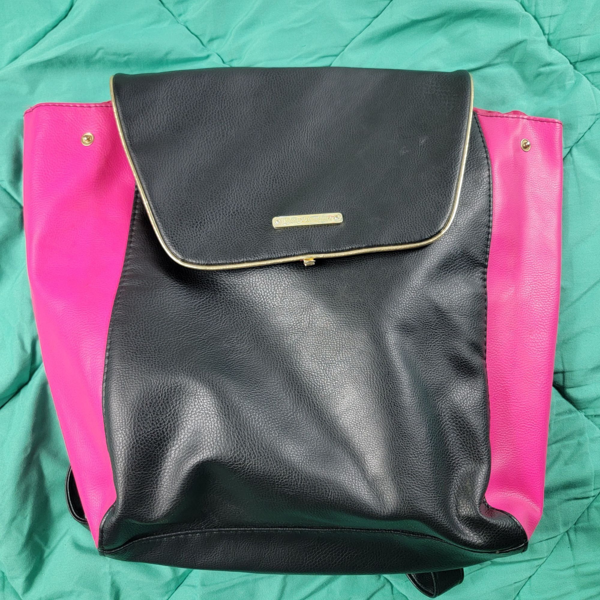 Juicy couture pink and black backpack online