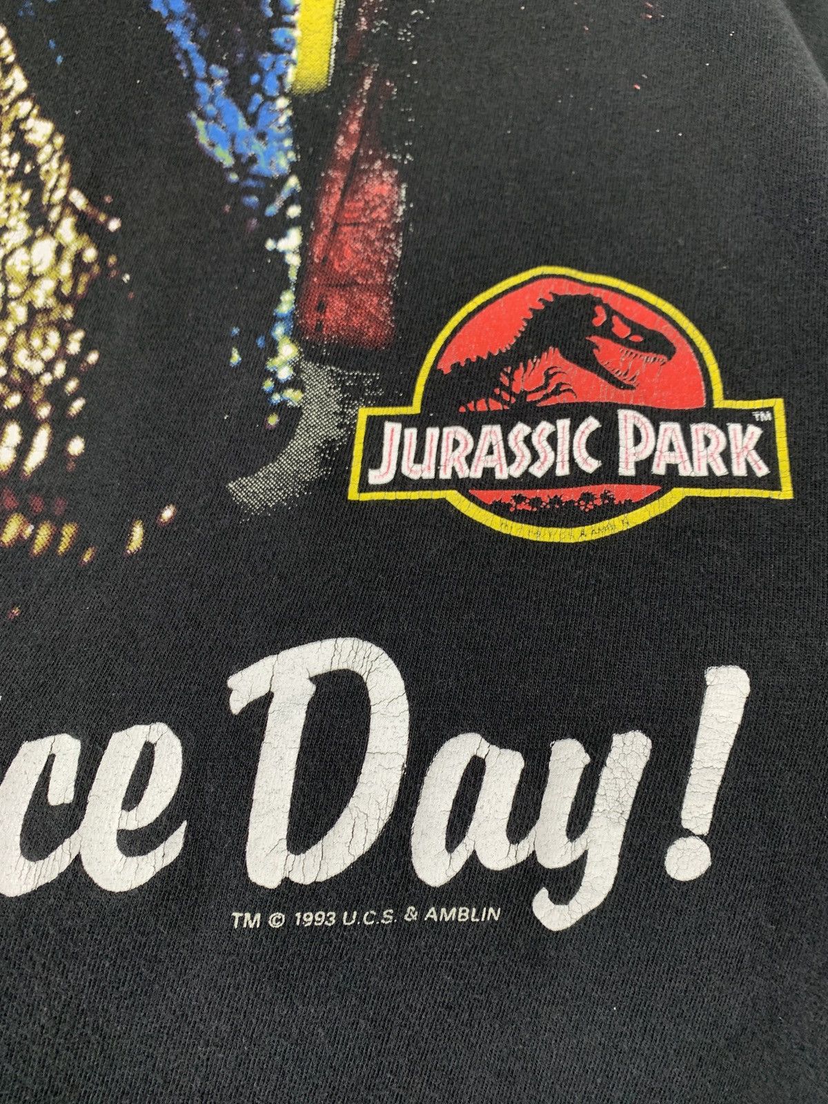 Vintage 1993 Vintage Jurassic Park Have A Nice Day Movie T-Shirt Size US XL / EU 56 / 4 - 7 Thumbnail