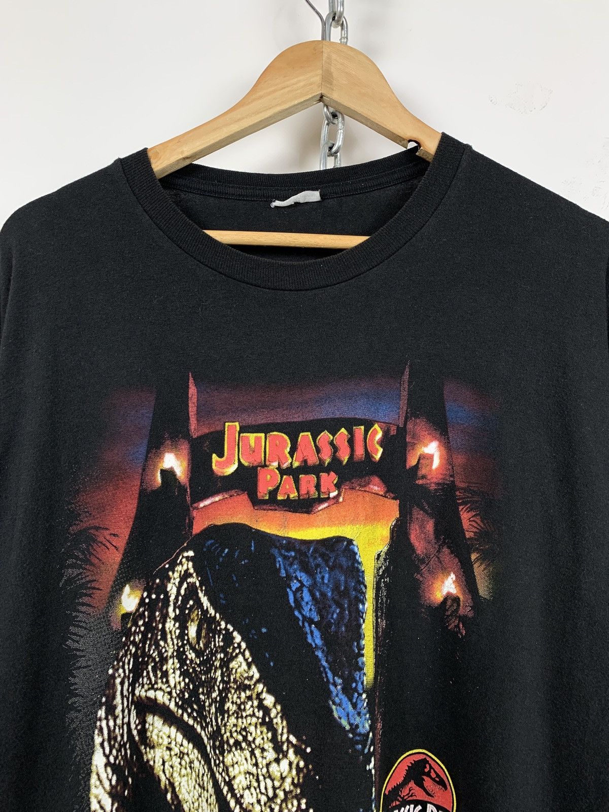 Vintage 1993 Vintage Jurassic Park Have A Nice Day Movie T-Shirt Size US XL / EU 56 / 4 - 5 Thumbnail