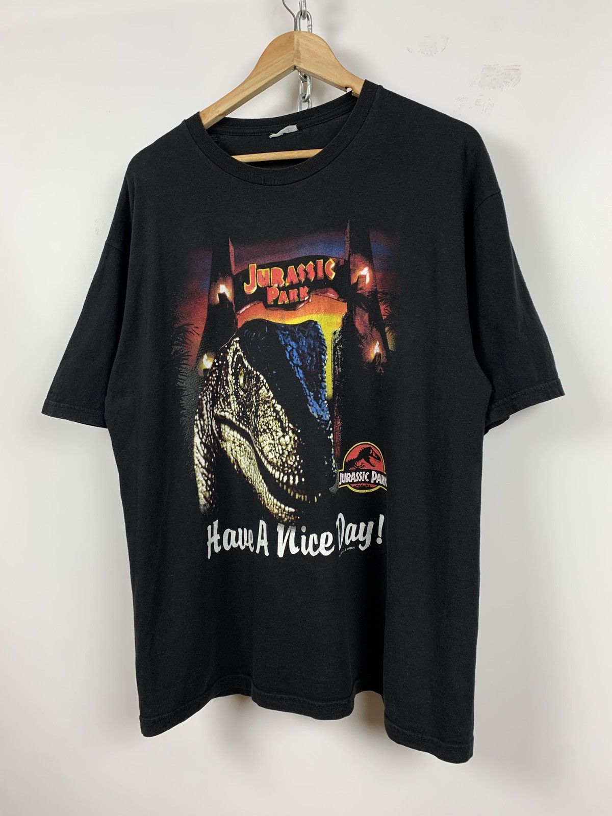 Vintage 1993 Vintage Jurassic Park Have A Nice Day Movie T-Shirt Size US XL / EU 56 / 4 - 3 Thumbnail