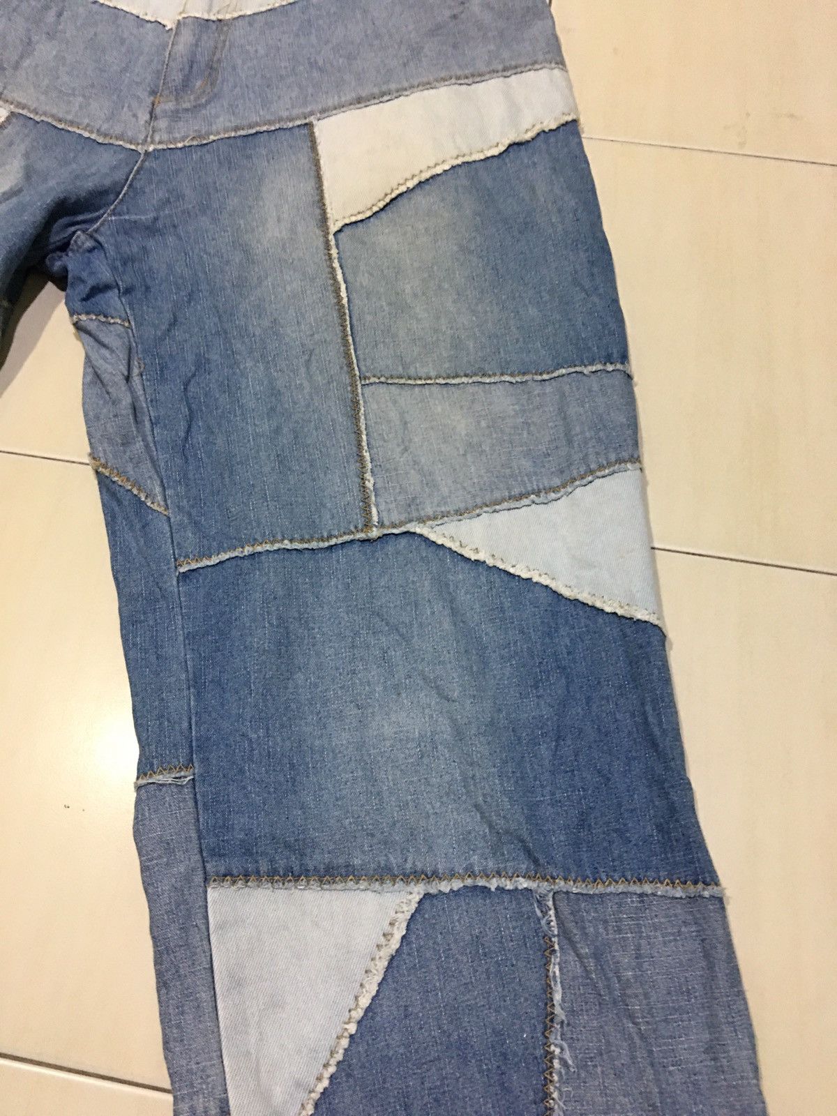 Japanese Brand KBJ JEANS Japanese Stlye Patchwork Jeans Pant Baggy Denim Size US 37 - 19 Thumbnail