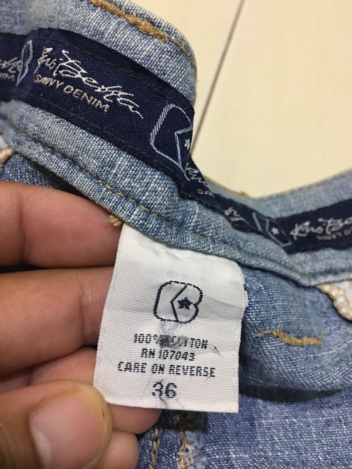 Japanese Brand KBJ JEANS Japanese Stlye Patchwork Jeans Pant Baggy Denim Size US 37 - 10 Thumbnail