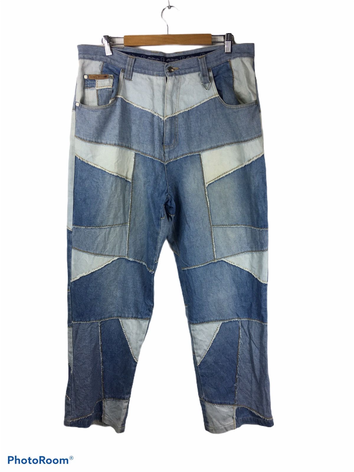 Japanese Brand KBJ JEANS Japanese Stlye Patchwork Jeans Pant Baggy Denim Size US 37 - 1 Thumbnail