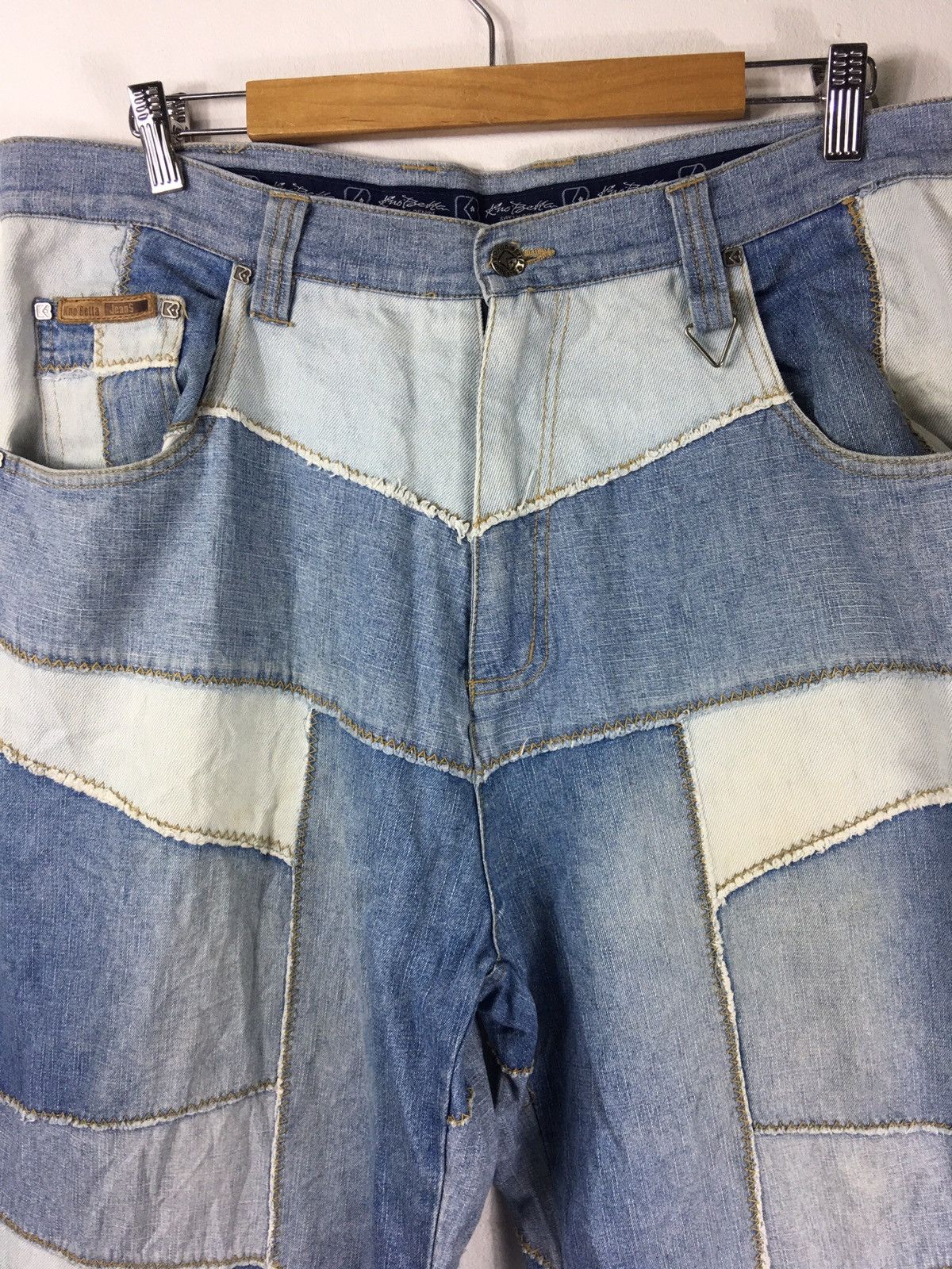 Japanese Brand KBJ JEANS Japanese Stlye Patchwork Jeans Pant Baggy Denim Size US 37 - 3 Thumbnail