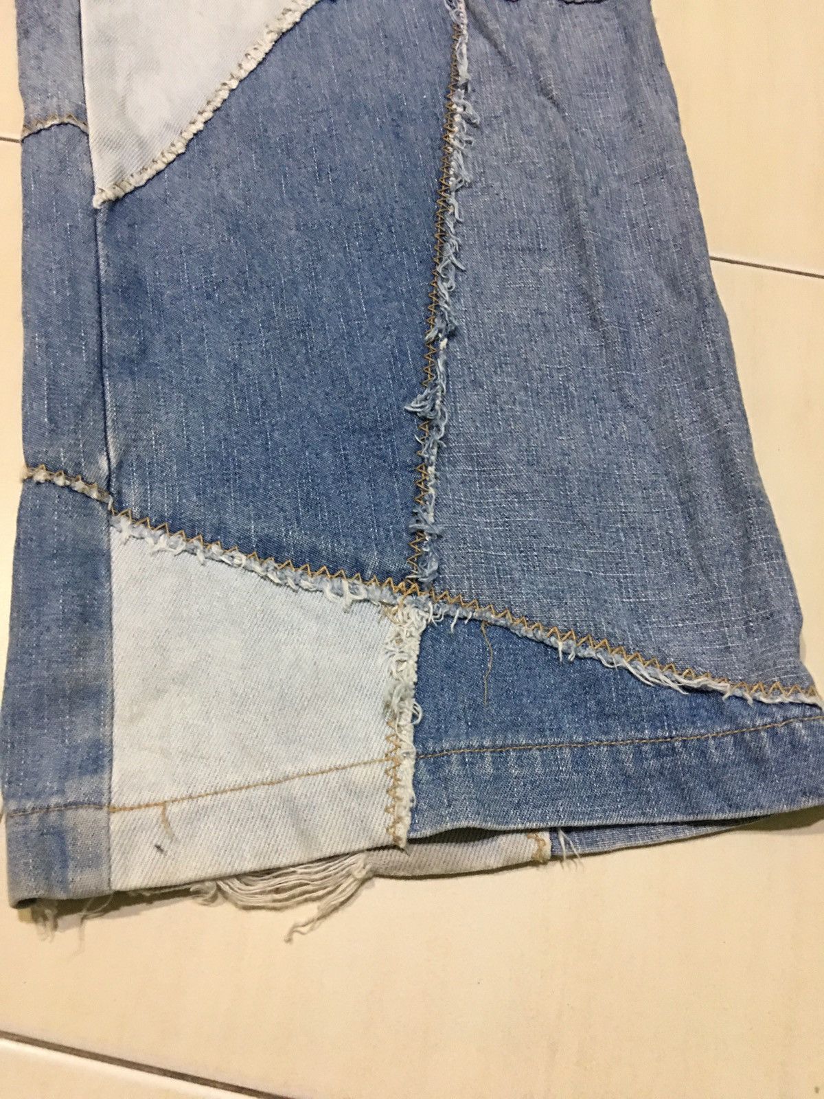 Japanese Brand KBJ JEANS Japanese Stlye Patchwork Jeans Pant Baggy Denim Size US 37 - 17 Thumbnail