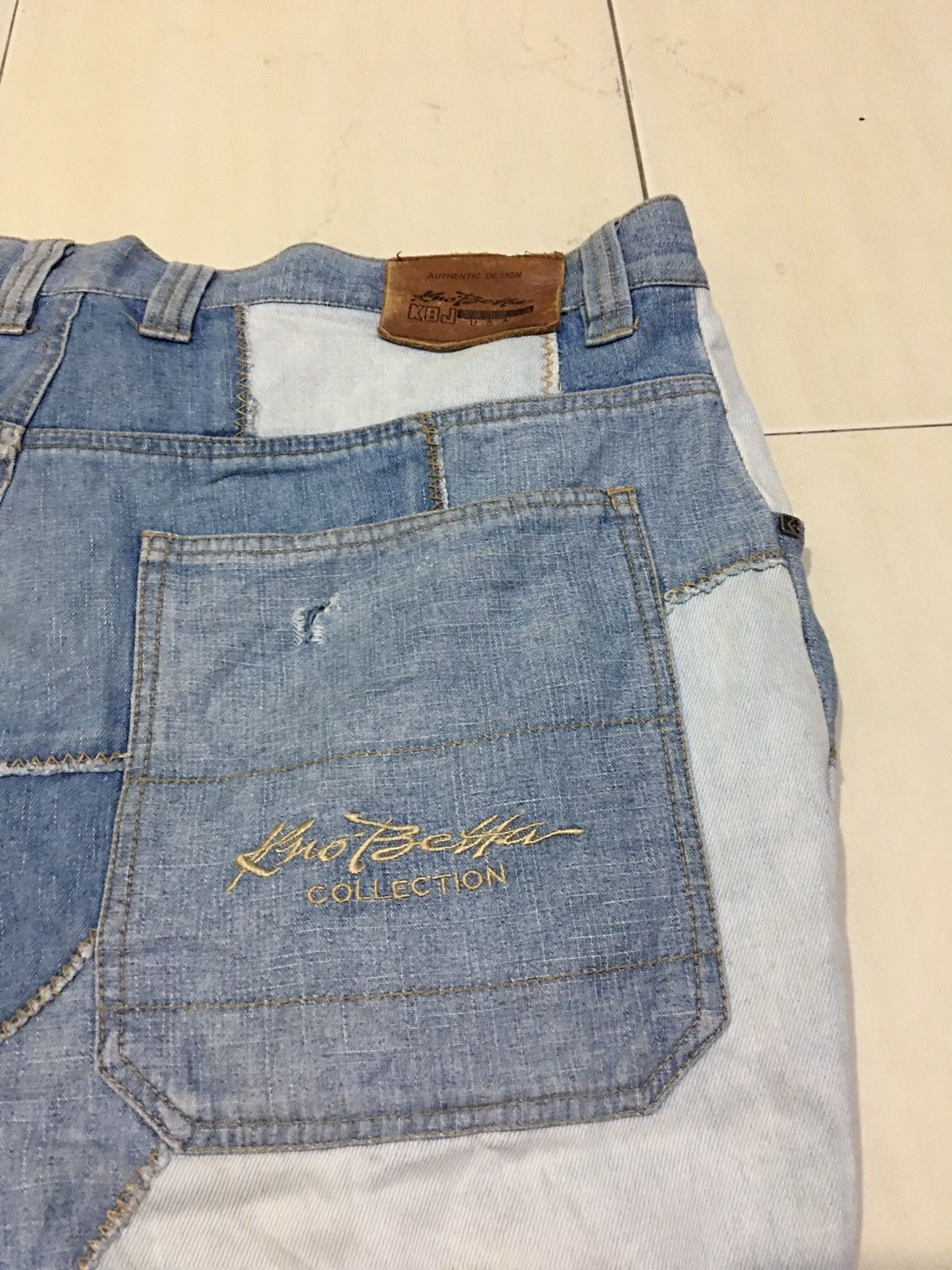 Japanese Brand KBJ JEANS Japanese Stlye Patchwork Jeans Pant Baggy Denim Size US 37 - 7 Thumbnail