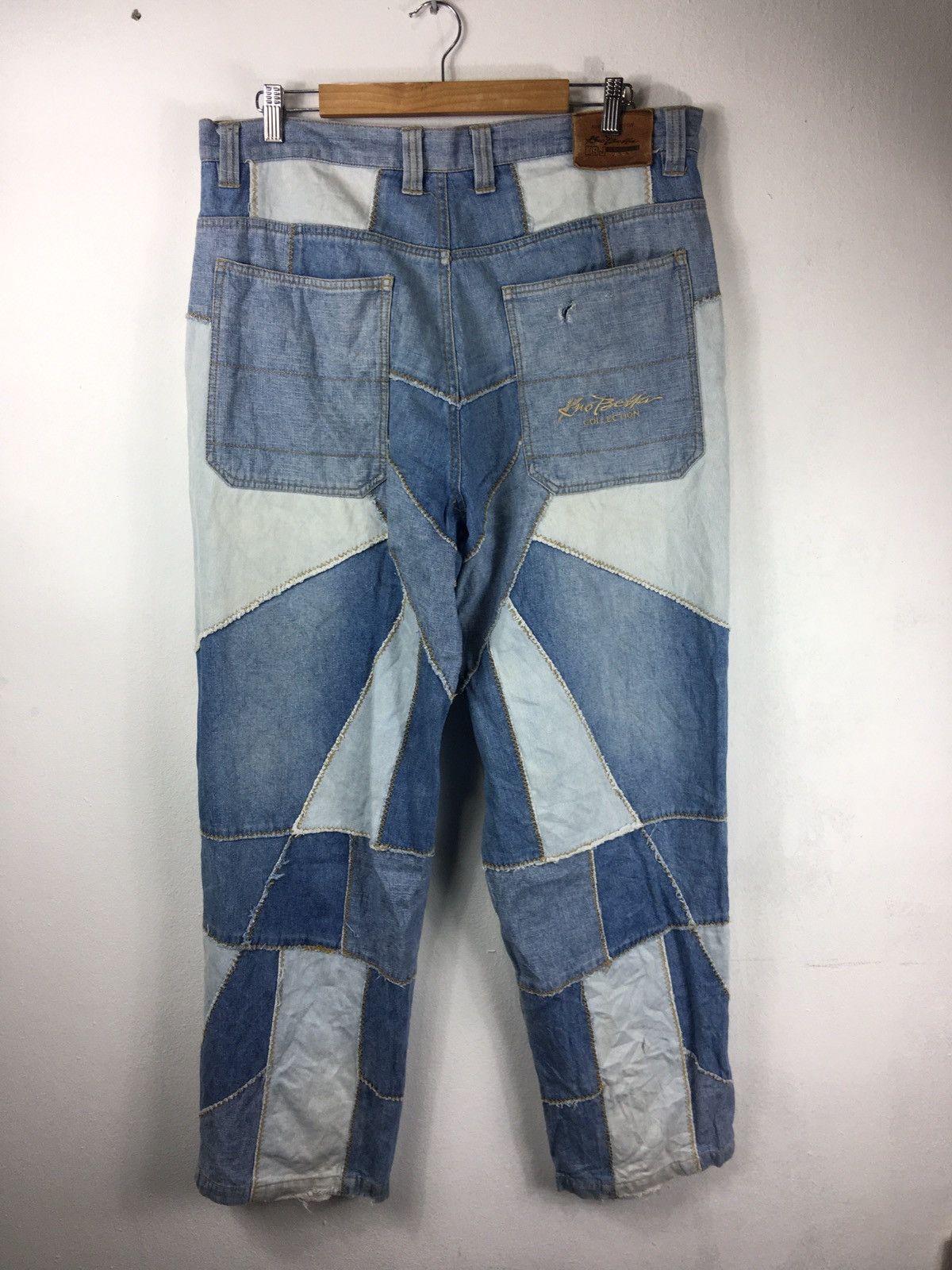 Japanese Brand KBJ JEANS Japanese Stlye Patchwork Jeans Pant Baggy Denim Size US 37 - 4 Thumbnail