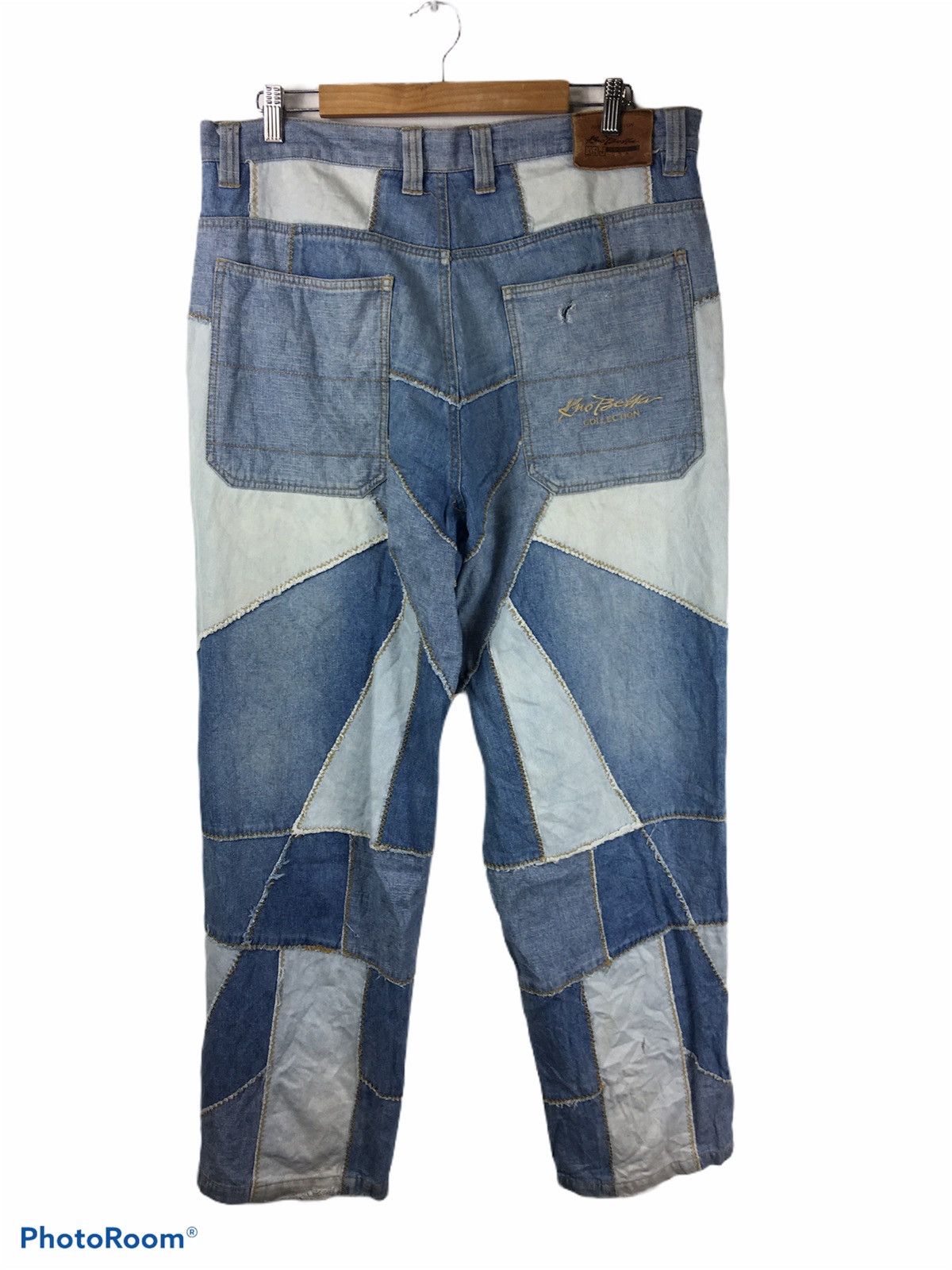 Japanese Brand KBJ JEANS Japanese Stlye Patchwork Jeans Pant Baggy Denim Size US 37 - 2 Thumbnail