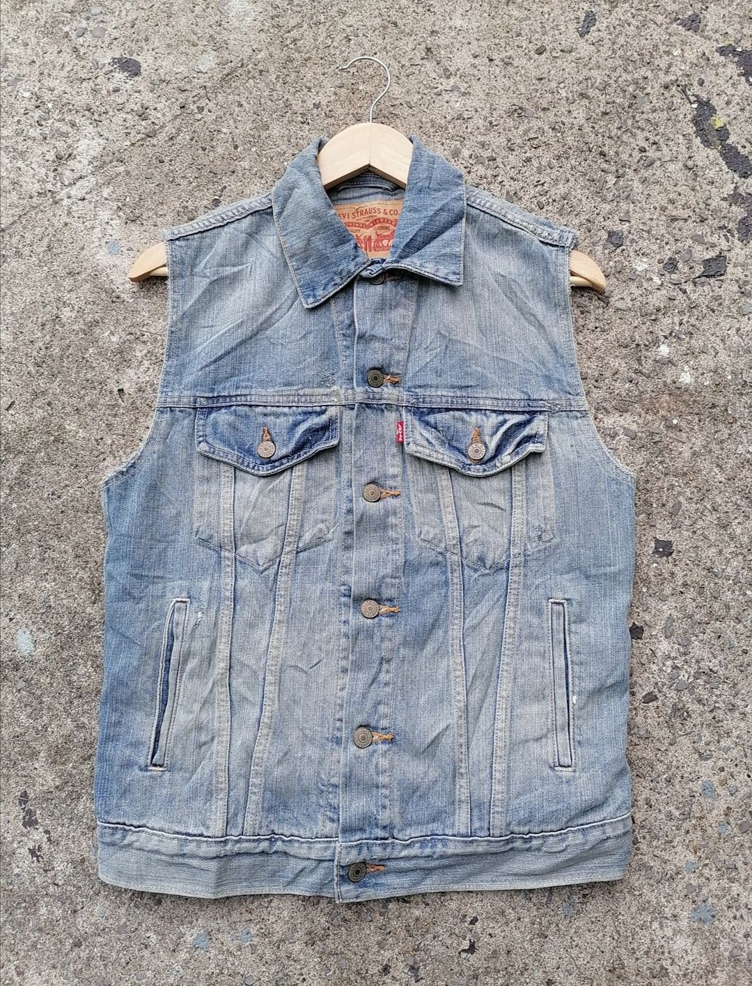 Levi's × Levi's Vintage Clothing Levi's Strauss 4051 Sleeveless Denim Jacket Size US S / EU 44-46 / 1 - 1 Thumbnail