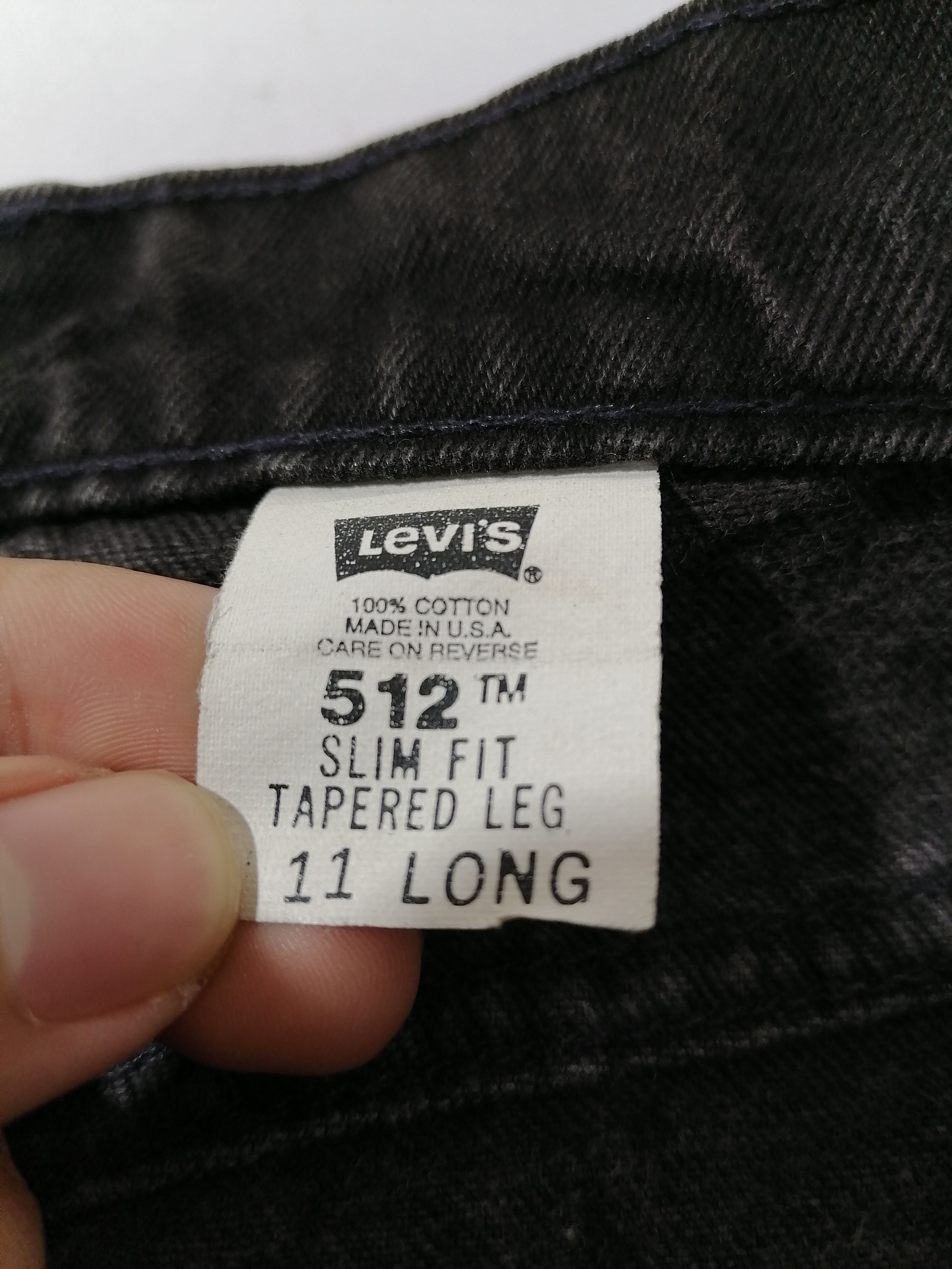 Levi's 512 Levi's Slim Fit Black Denim Jeans Size US 28 / EU 44 - 6 Thumbnail